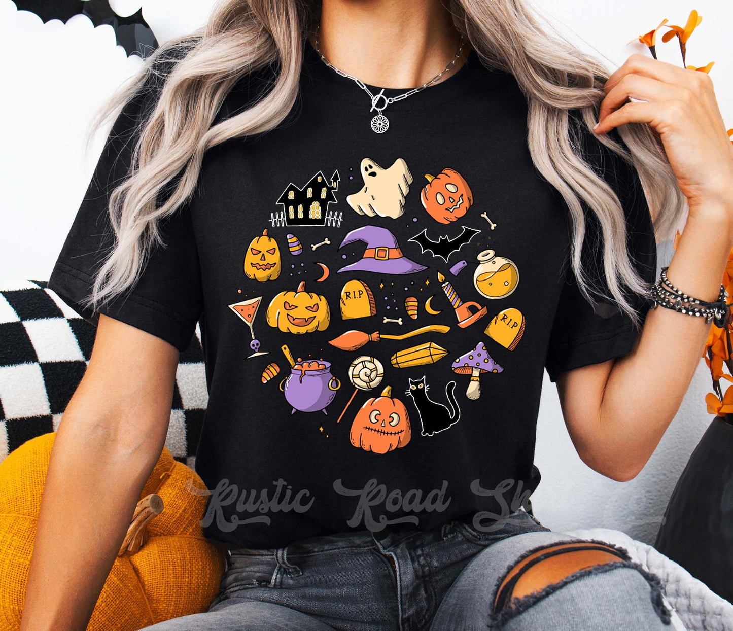 Retro Halloween Shirt, Women's Halloween Shirt, Funny Halloween T-shirt, Groovy Halloween Shirt