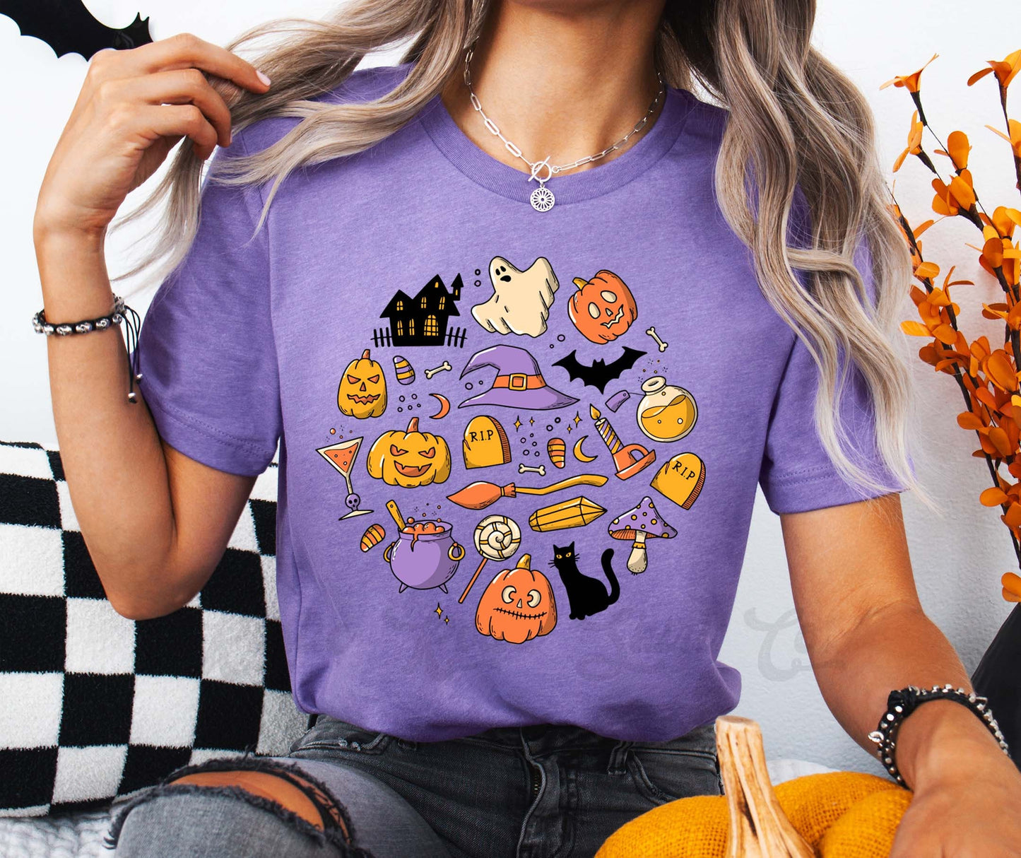 Retro Halloween Shirt, Women's Halloween Shirt, Funny Halloween T-shirt, Groovy Halloween Shirt