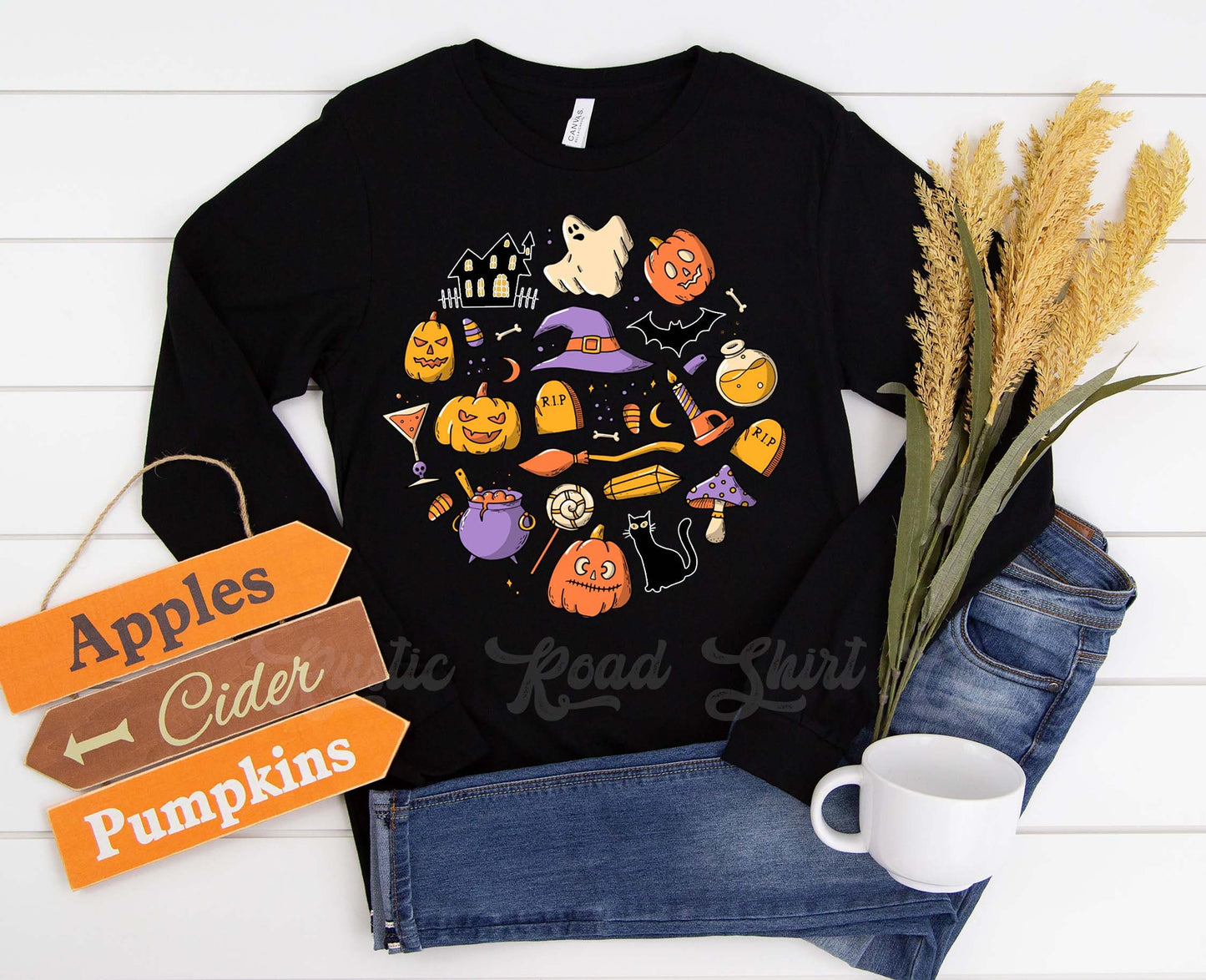 Vintage Halloween Shirt, Halloween Long Sleeve Shirt, Toddler Halloween Shirt, Girls Halloween Shirt,