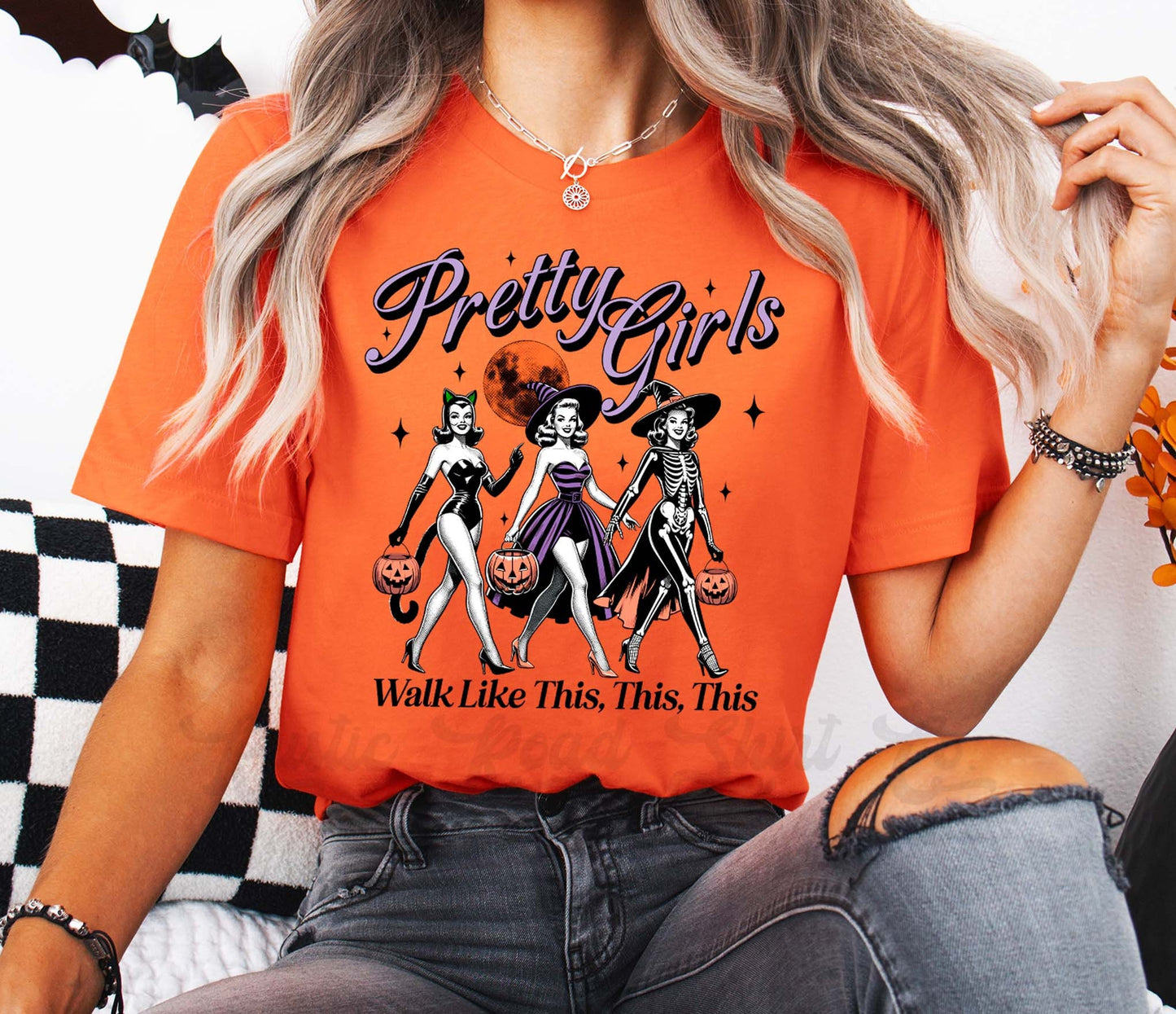 Vintage Halloween Shirt, Retro Halloween Shirt, Girls Halloween T-shirt, Basic Witch Shirt
