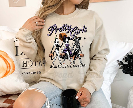 Vintage Halloween Sweatshirt, Halloween Crewneck Sweatshirt, Toddler Halloween Sweatshirt, Girls Halloween Sweatshirt