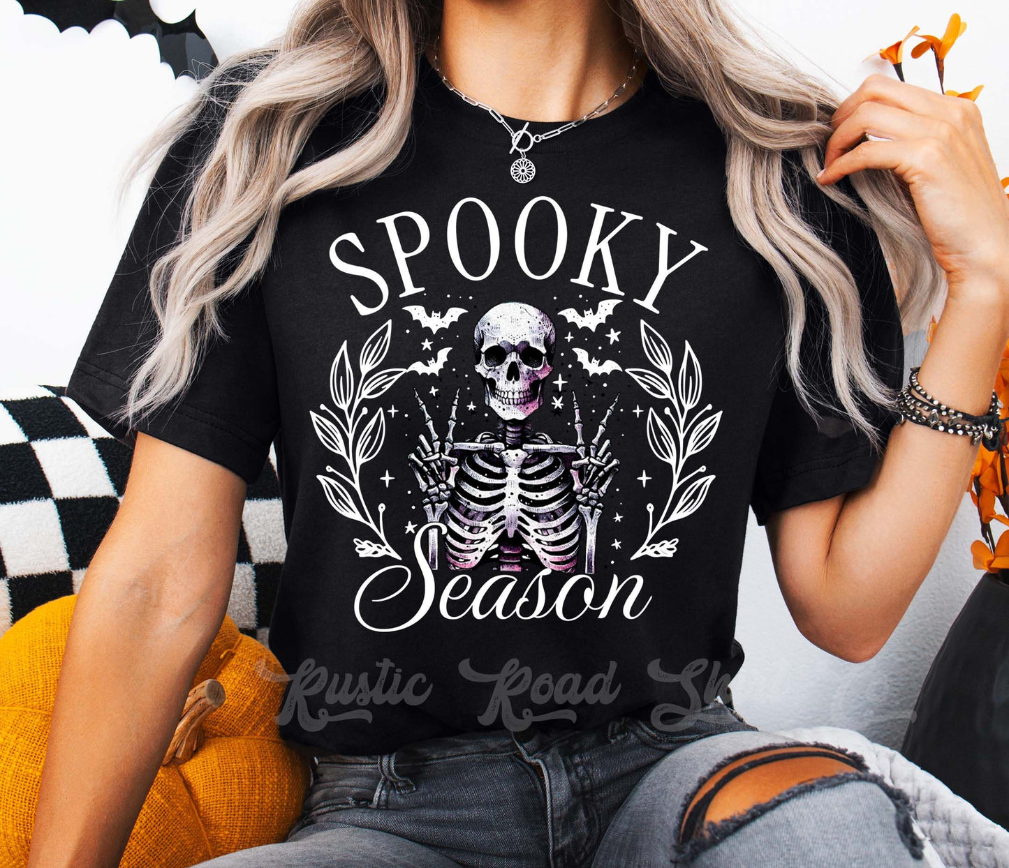 Spooky Season Shirt, Skeleton Halloween Shirt, Girls Halloween T-shirt, Retro Halloween Shirt, Boys Halloween Shirt