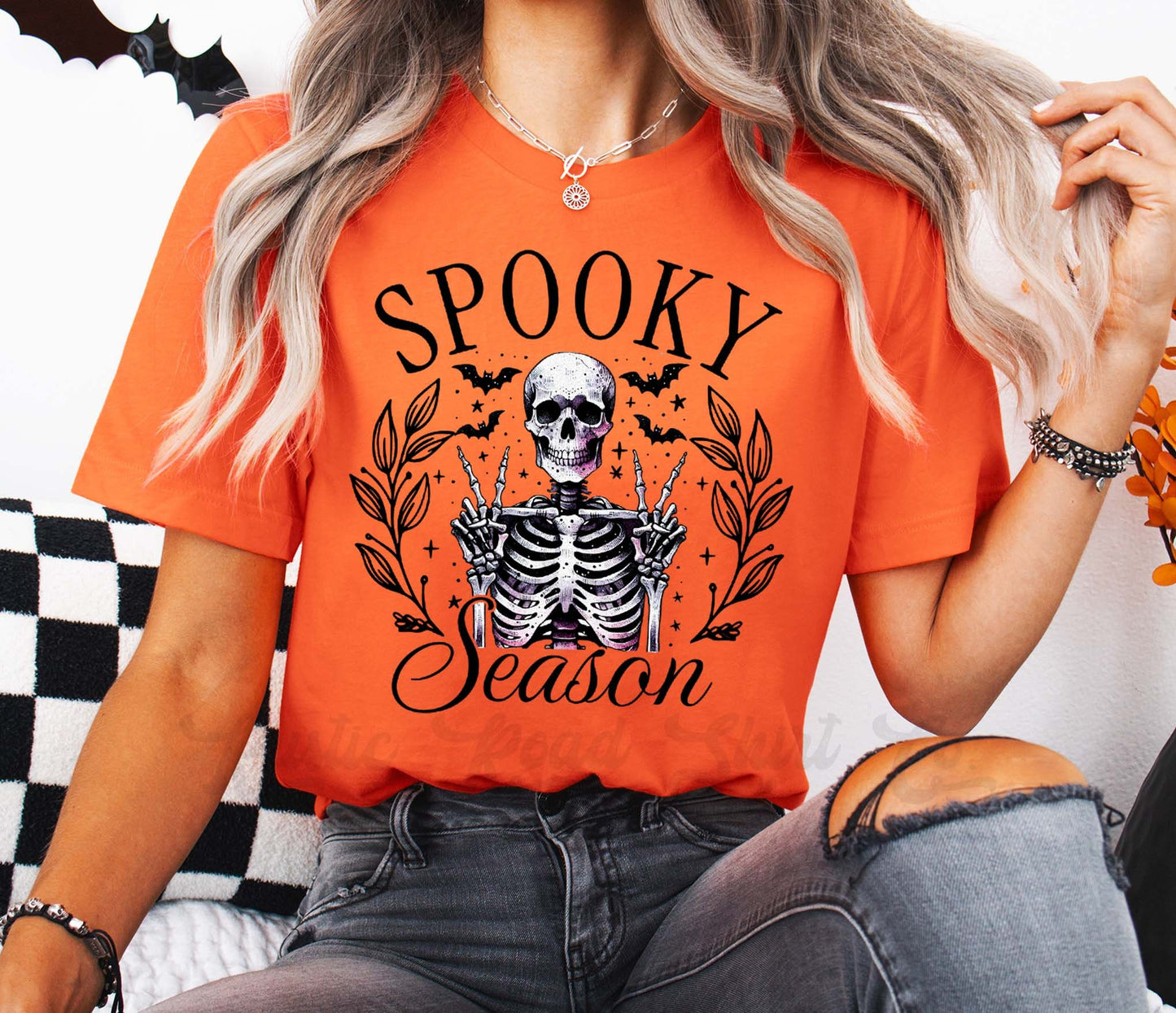 Spooky Season Shirt, Skeleton Halloween Shirt, Girls Halloween T-shirt, Retro Halloween Shirt, Boys Halloween Shirt