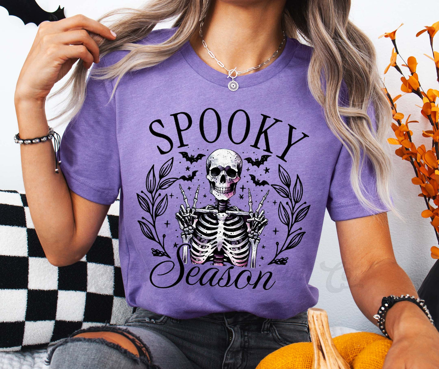 Spooky Season Shirt, Skeleton Halloween Shirt, Girls Halloween T-shirt, Retro Halloween Shirt, Boys Halloween Shirt