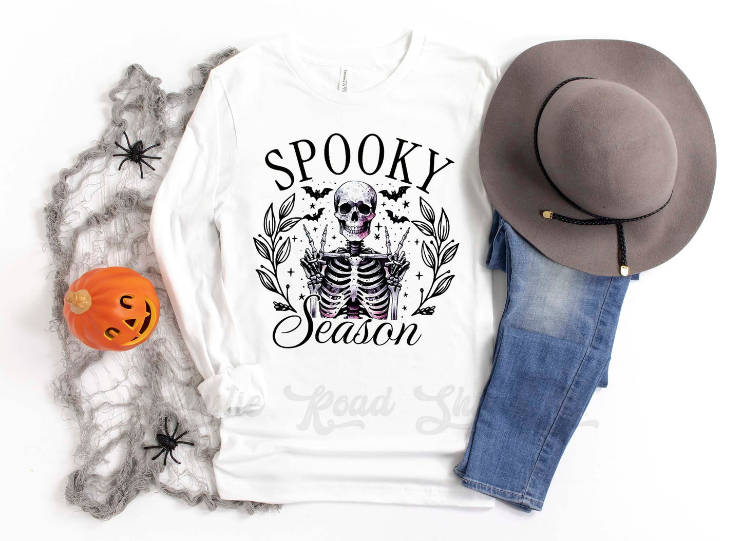 Spooky Season Shirt, Skeleton Halloween Shirt, Halloween Long Sleeve Shirt, Toddler Halloween Shirt, Girls Halloween Shirt,