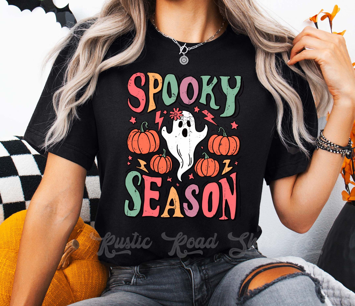 Spooky Season Shirt, Ghost Halloween Shirt, Girls Halloween T-shirt, Retro Halloween Shirt, Boys Halloween Shirt