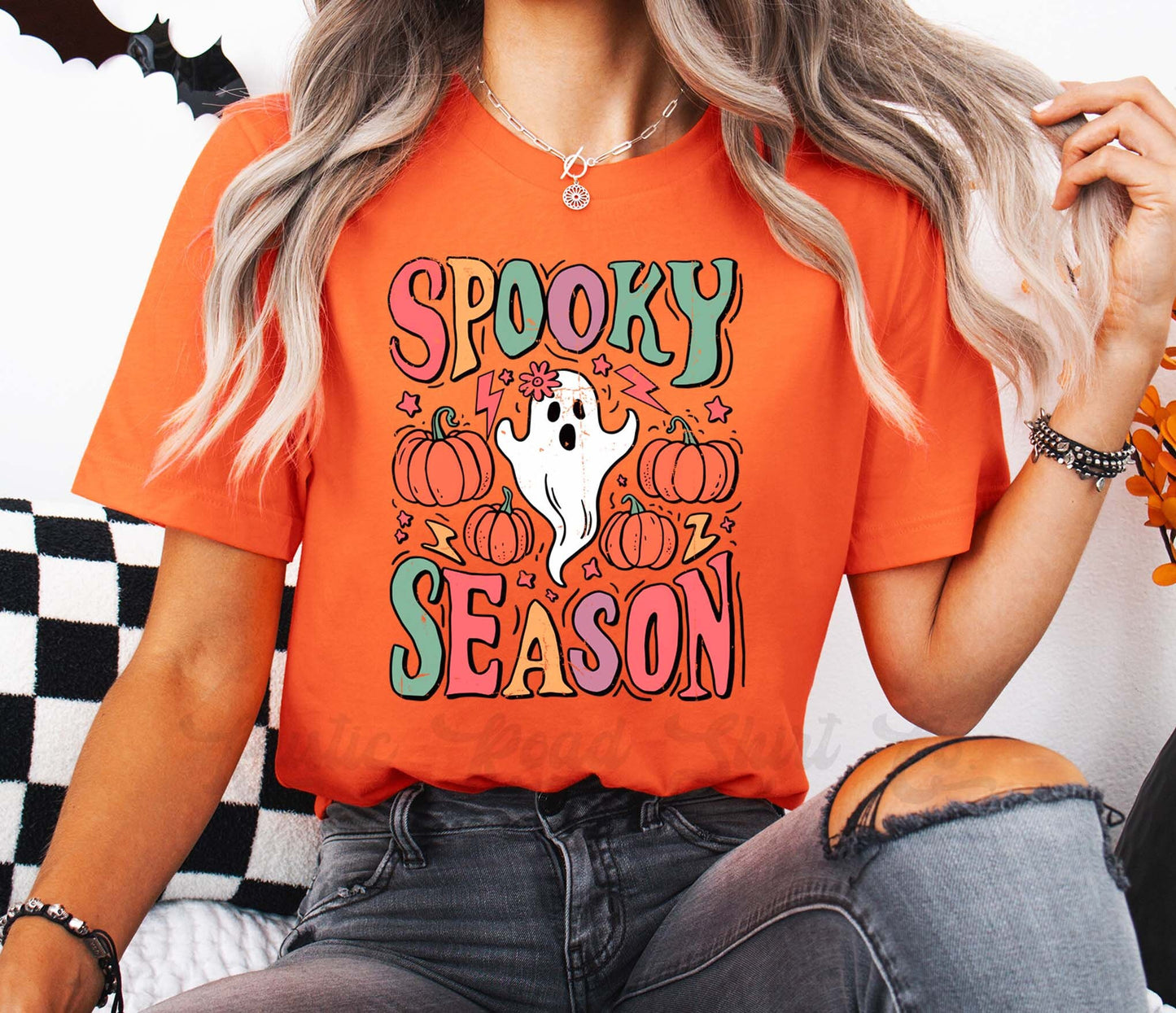 Spooky Season Shirt, Ghost Halloween Shirt, Girls Halloween T-shirt, Retro Halloween Shirt, Boys Halloween Shirt