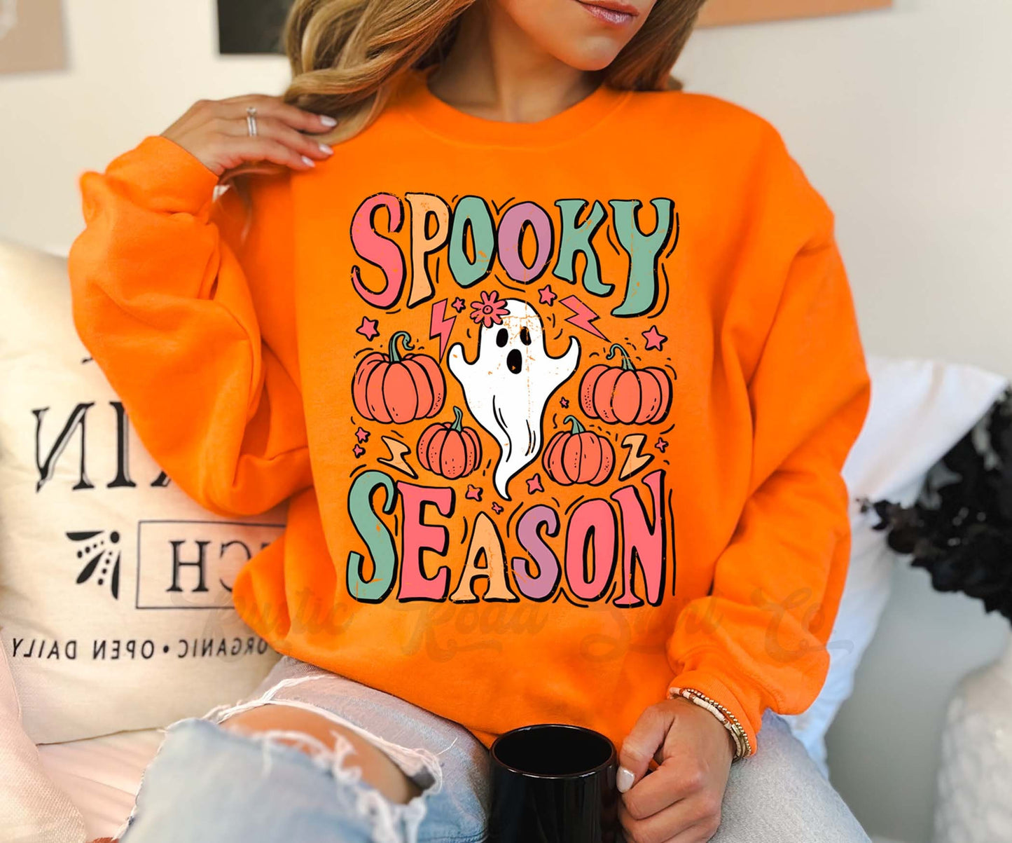 Spooky Season Sweatshirt, Ghost Sweatshirt, Toddler Halloween Sweatshirt, Girls Halloween Sweatshirt