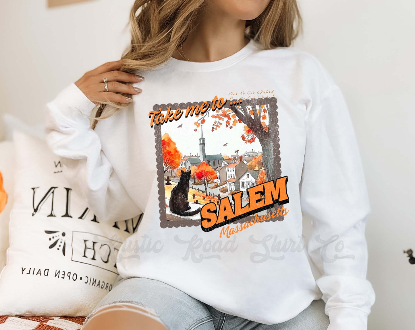 Salem Sweatshirt, Cat Halloween Sweatshirt, Vintage Halloween Sweatshirt, Toddler Halloween Sweatshirt, Girls Halloween Sweatshirt