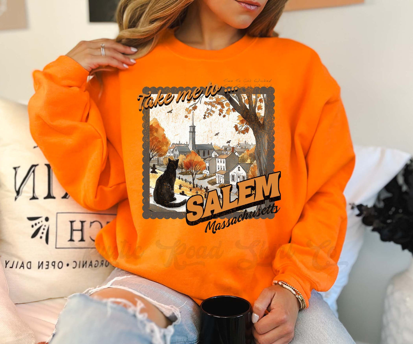 Salem Sweatshirt, Cat Halloween Sweatshirt, Vintage Halloween Sweatshirt, Toddler Halloween Sweatshirt, Girls Halloween Sweatshirt