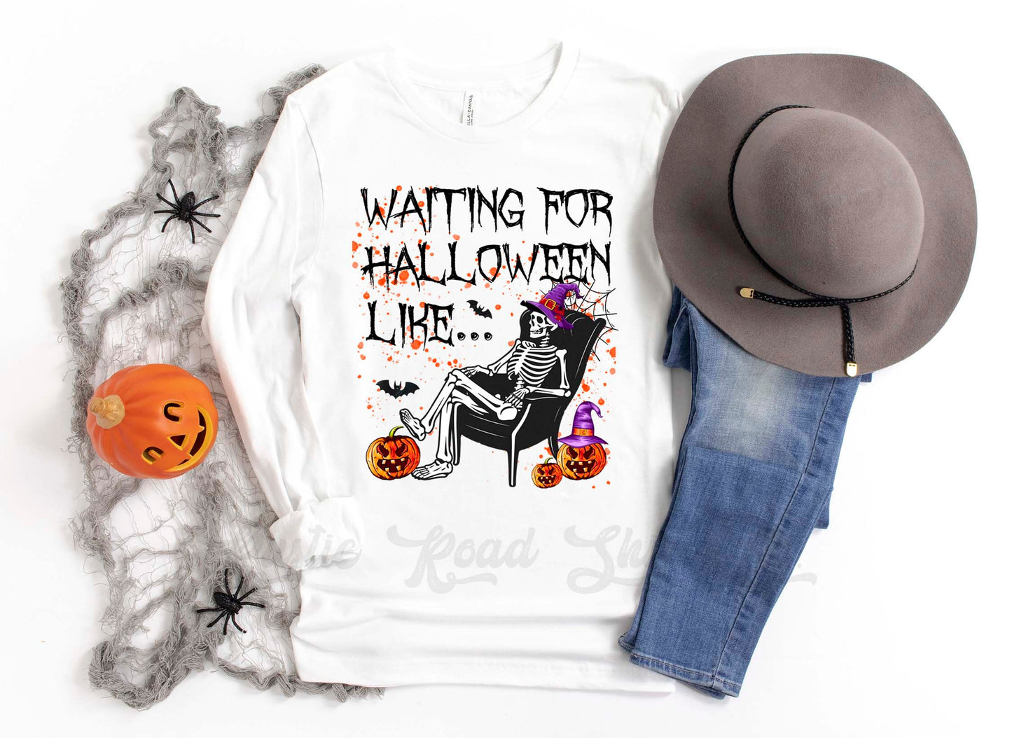 Skeleton Halloween, Pumpkin Halloween Shirt, Halloween Long Sleeve Shirt, Toddler Halloween Shirt, Girls Halloween Shirt,