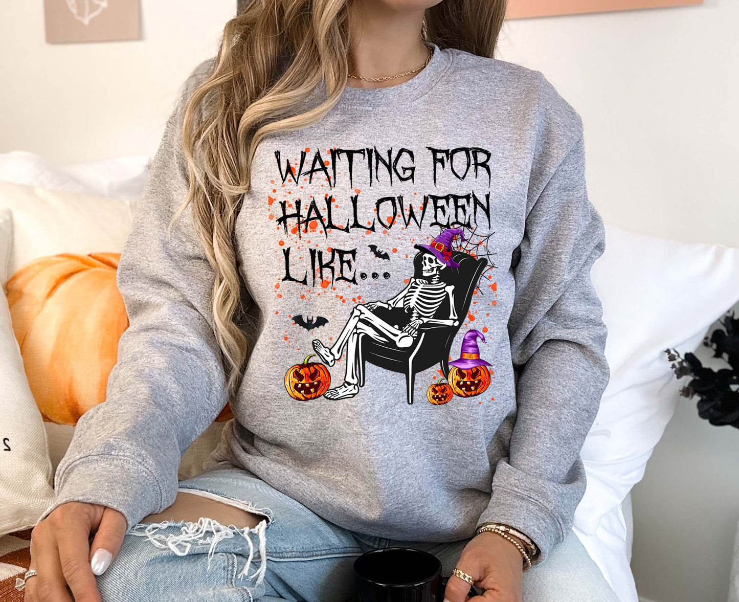 Skeleton Halloween Sweatshirt, Vintage Halloween Sweatshirt, Toddler Halloween Sweatshirt, Girls Halloween Sweatshirt