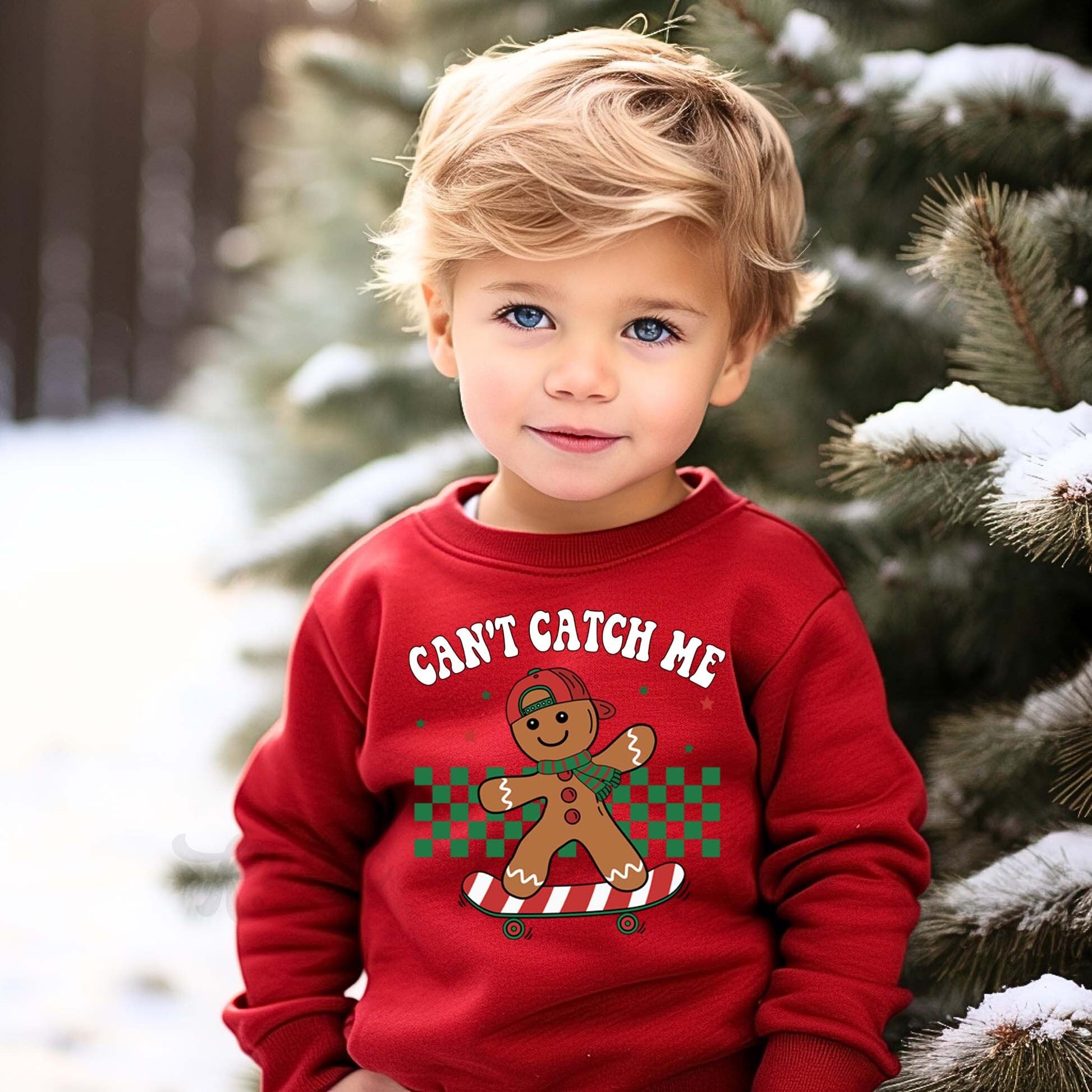 Boys Christmas Sweatshirt, Can't Catch Me Gingerbread, Toddler Boy Christmas Shirt, Kids Matching Sweatshirt, Family Christmas Sweatshirt