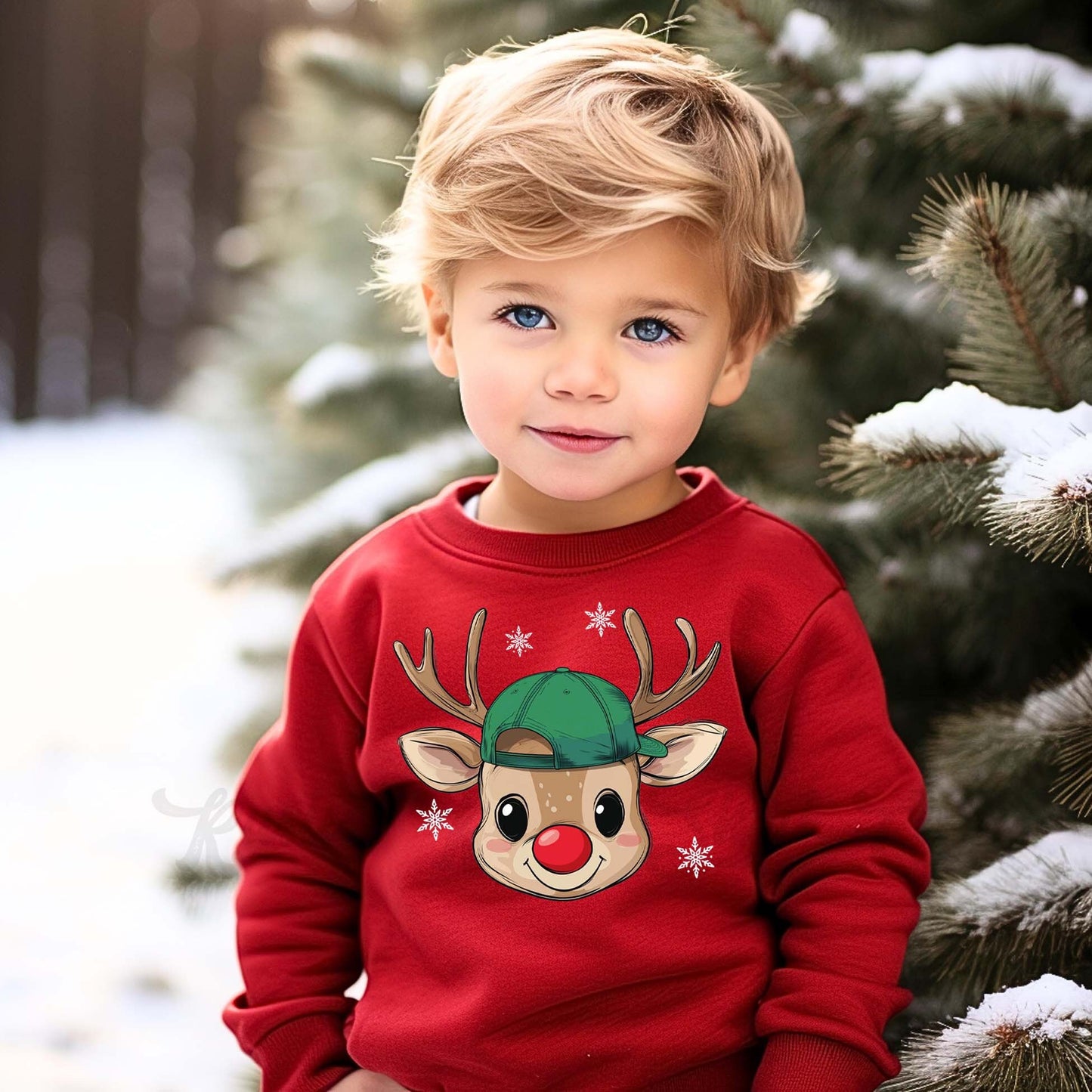 Boys Christmas Sweatshirt, Reindeer Christmas Shirt, Toddler Boy Christmas Shirt, Kids Matching Sweatshirt, Family Christmas Sweatshirt
