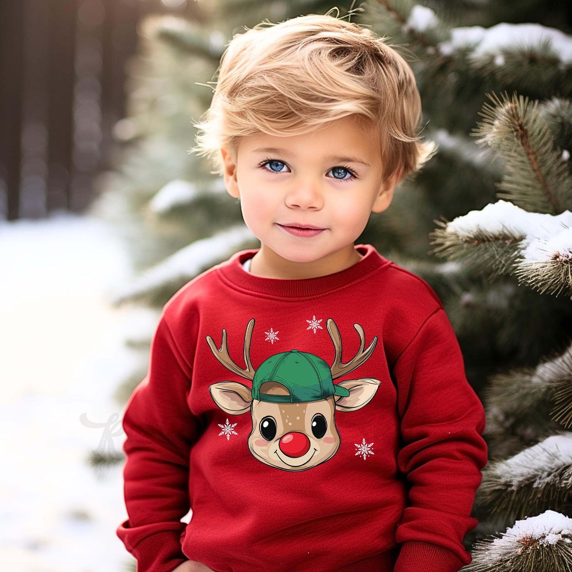 Boys Christmas Sweatshirt, Reindeer Christmas Shirt, Toddler Boy Christmas Shirt, Kids Matching Sweatshirt, Family Christmas Sweatshirt
