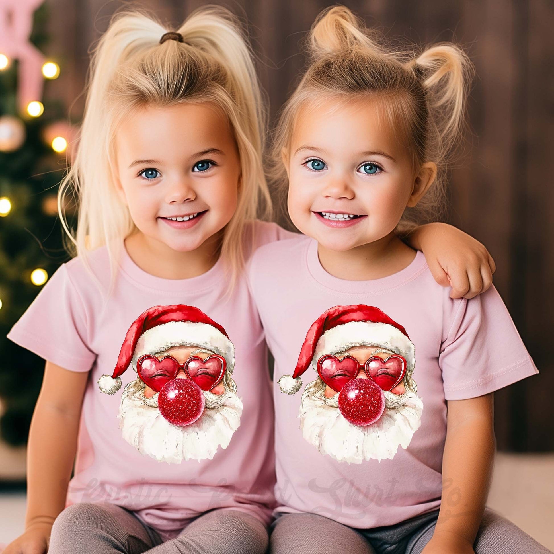 Girls Christmas Shirt, Retro Santa Shirt, Toddler Girl Christmas Shirt, Matching Girls Shirts,