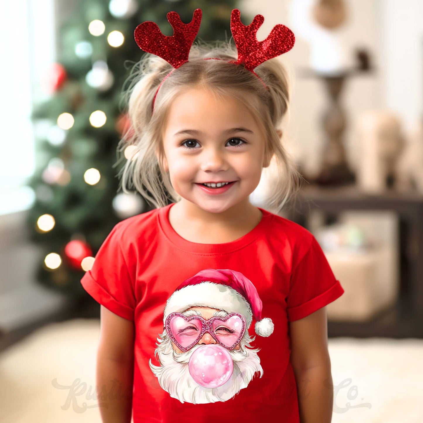 Girls Christmas Shirt, Retro Santa Shirt, Toddler Girl Christmas Shirt, Matching Girls Shirts,