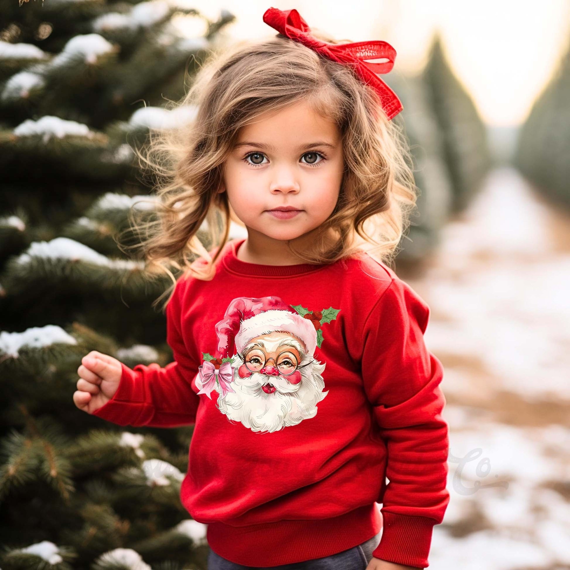 Girls Christmas Sweatshirt, Retro Santa Sweatshirt, Kids Matching Sweatshirt, Family Christmas Sweatshirt