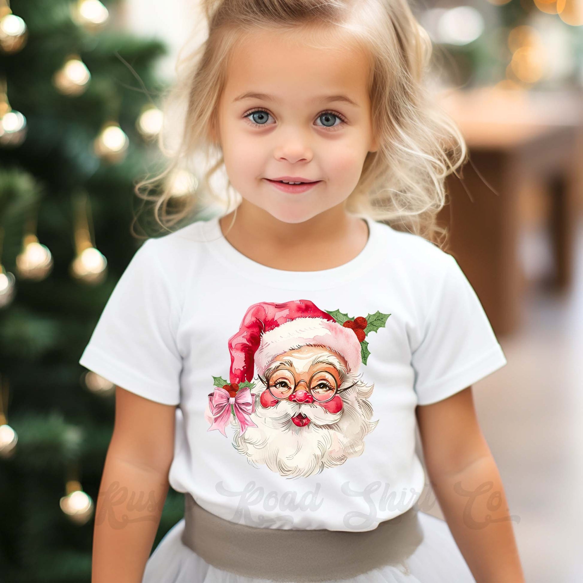 Girls Christmas Shirt, Retro Santa Shirt, Toddler Girl Christmas Shirt, Matching Girls Shirts,