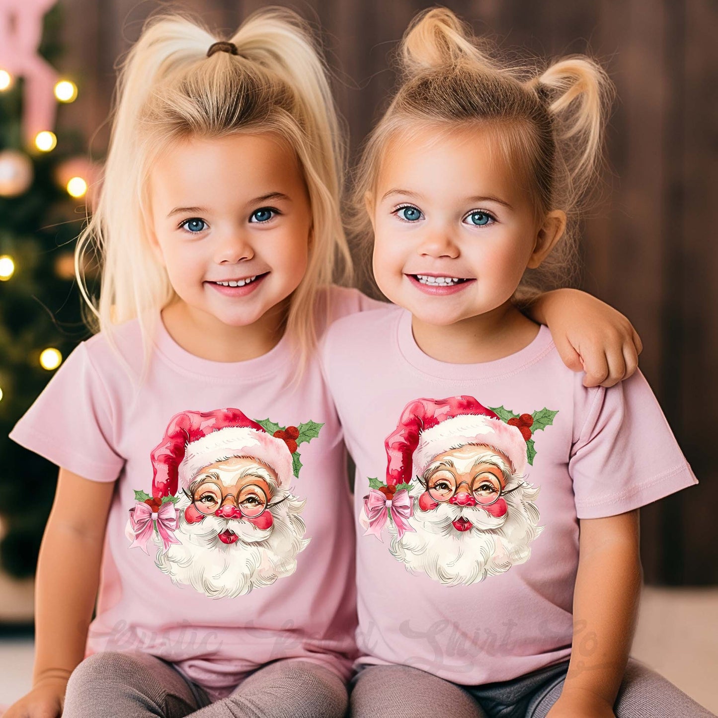 Girls Christmas Shirt, Retro Santa Shirt, Toddler Girl Christmas Shirt, Matching Girls Shirts,