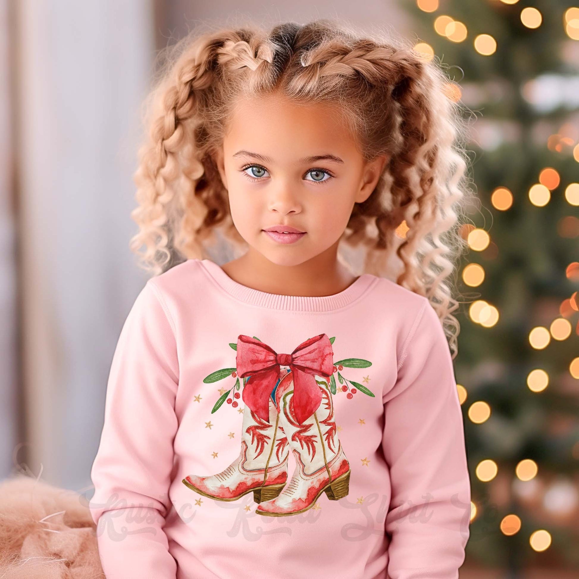 Girls Christmas Sweatshirt, Western Christmas Sweatshirt, Kids Matching Sweatshirt, Family Christmas Sweatshirt
