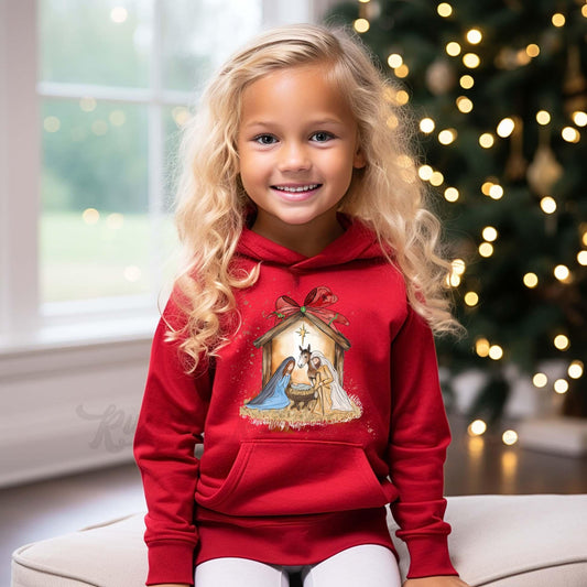 Girls Christmas Sweatshirt, Jesus Christmas Shirt, Toddler Girl Christmas Shirt, Kids Matching Sweatshirt, Family Christmas Sweatshirt