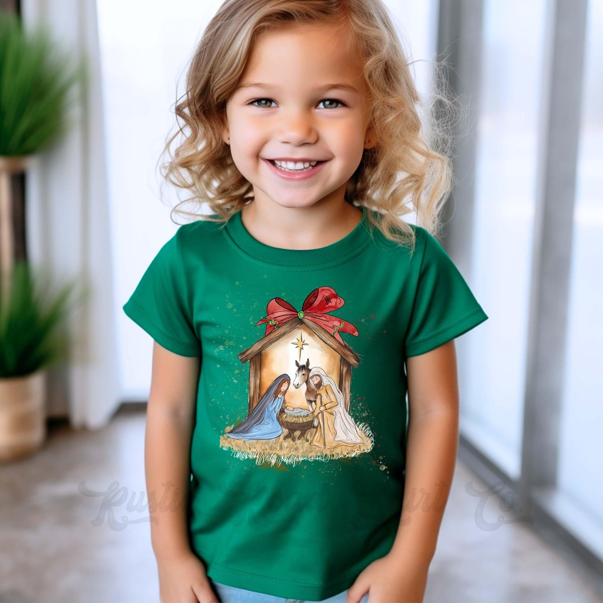 Girls Christmas Shirt, Jesus Christmas Shirt, Toddler Girl Christmas Shirt, Matching Girls Shirts,