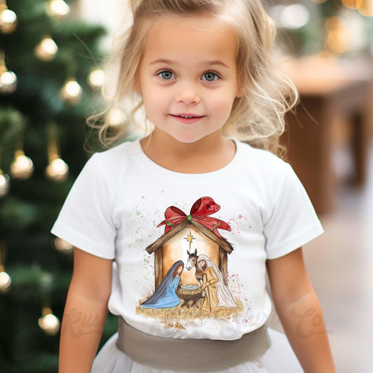 Girls Christmas Shirt, Jesus Christmas Shirt, Toddler Girl Christmas Shirt, Matching Girls Shirts,