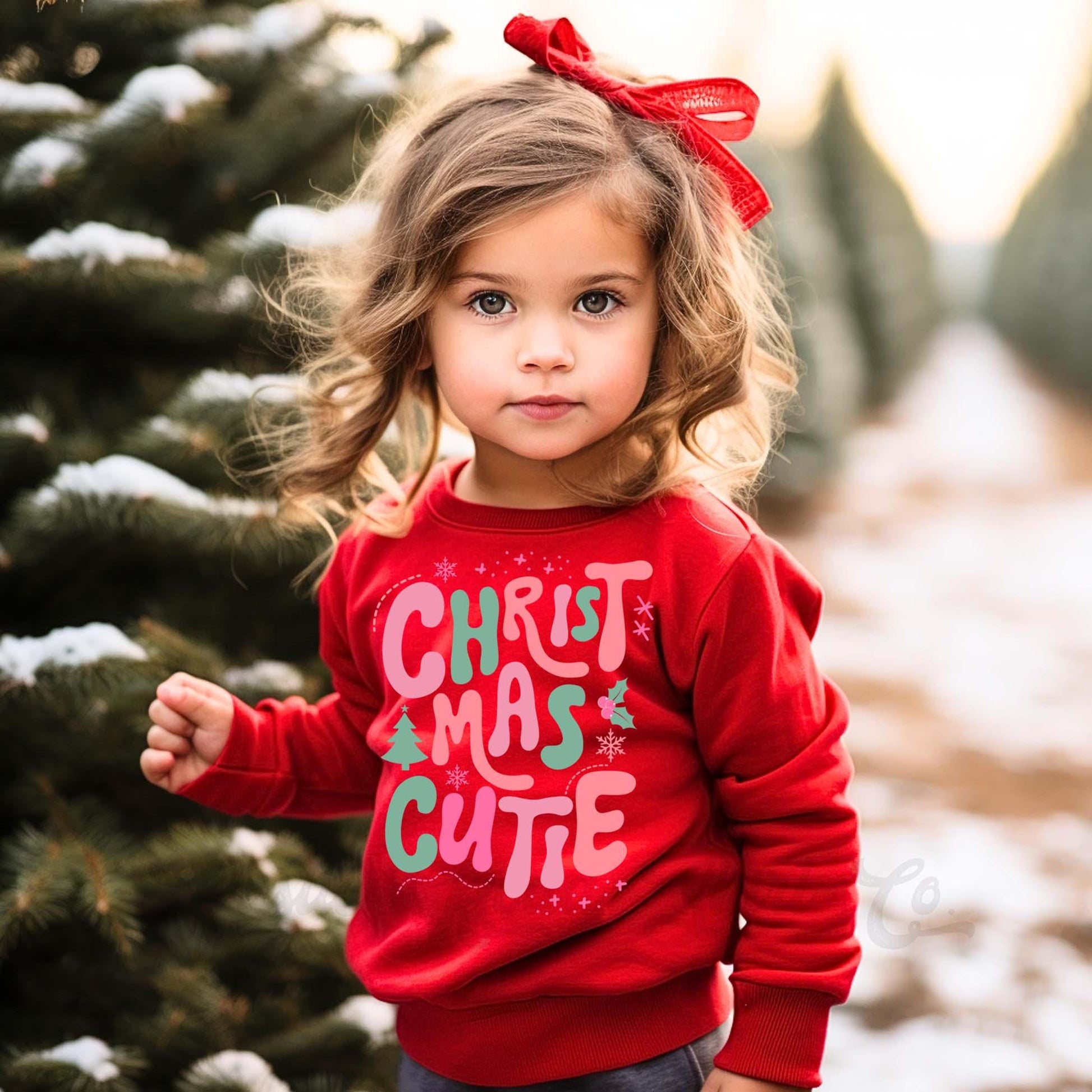 Girls Christmas Sweatshirt, Christmas Cutie Shirt, Kids Matching Sweatshirt, Family Christmas Sweatshirt
