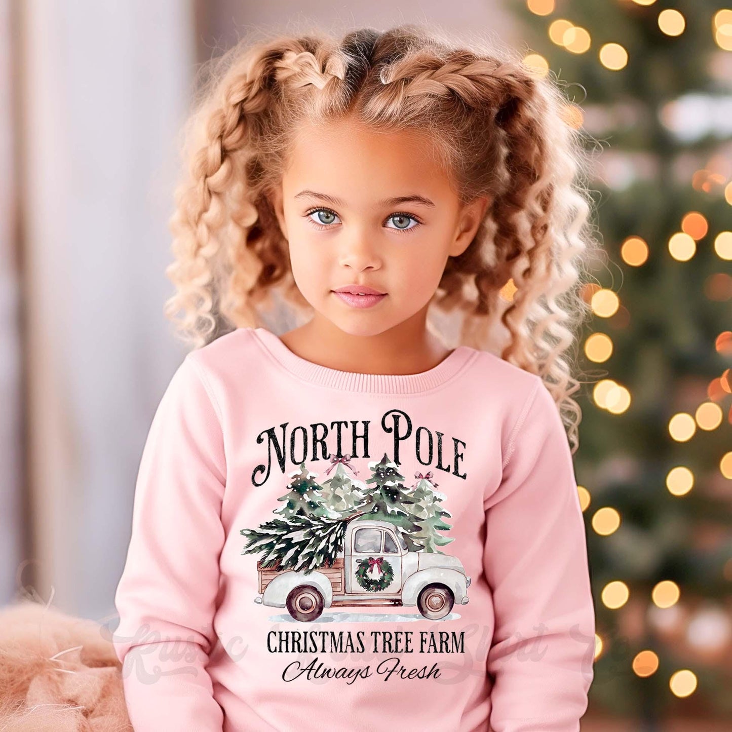 Girls Christmas Sweatshirt, Christmas Tree Farm Shirt, Kids Matching Sweatshirt, Family Christmas Sweatshirt