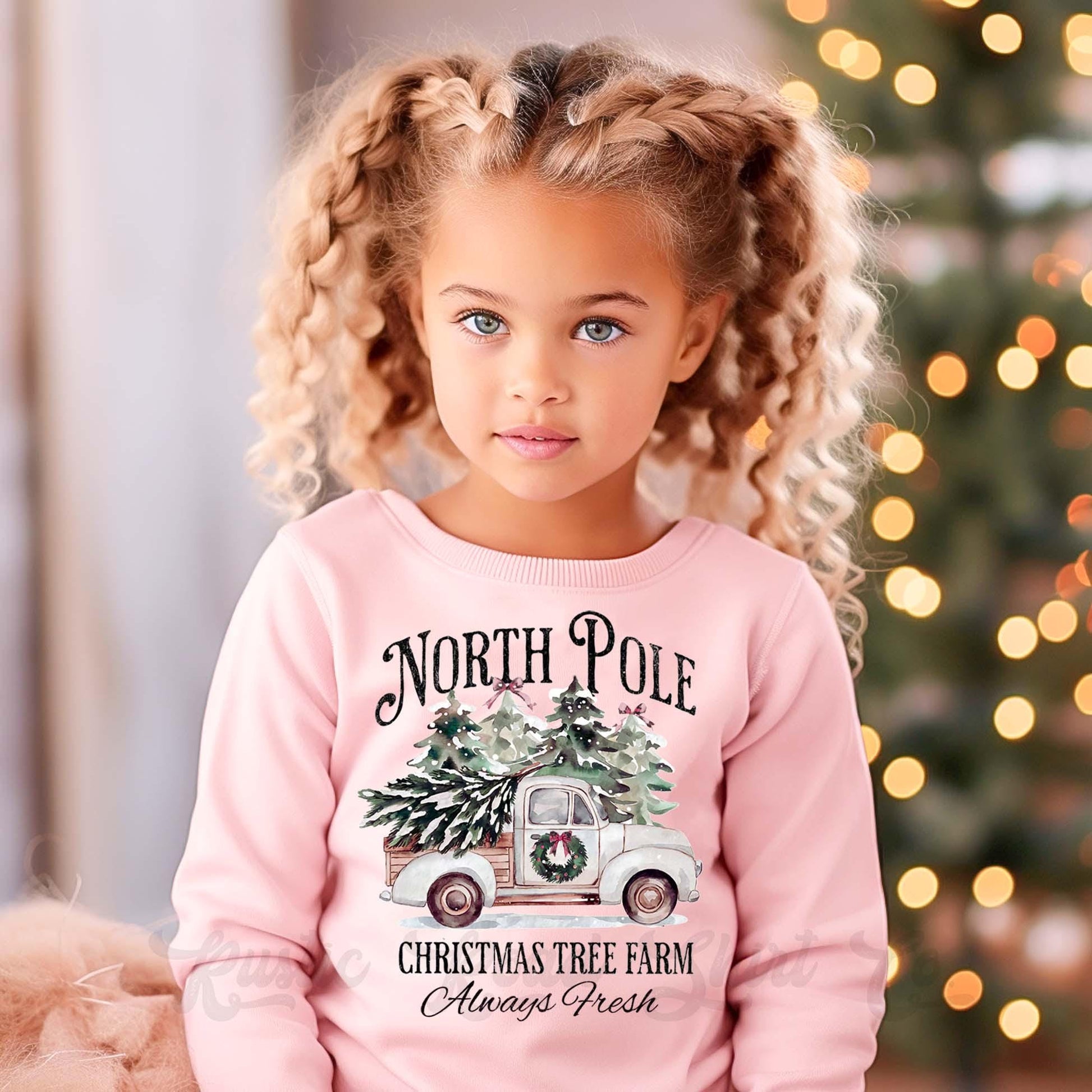 Girls Christmas Sweatshirt, Christmas Tree Farm Shirt, Kids Matching Sweatshirt, Family Christmas Sweatshirt