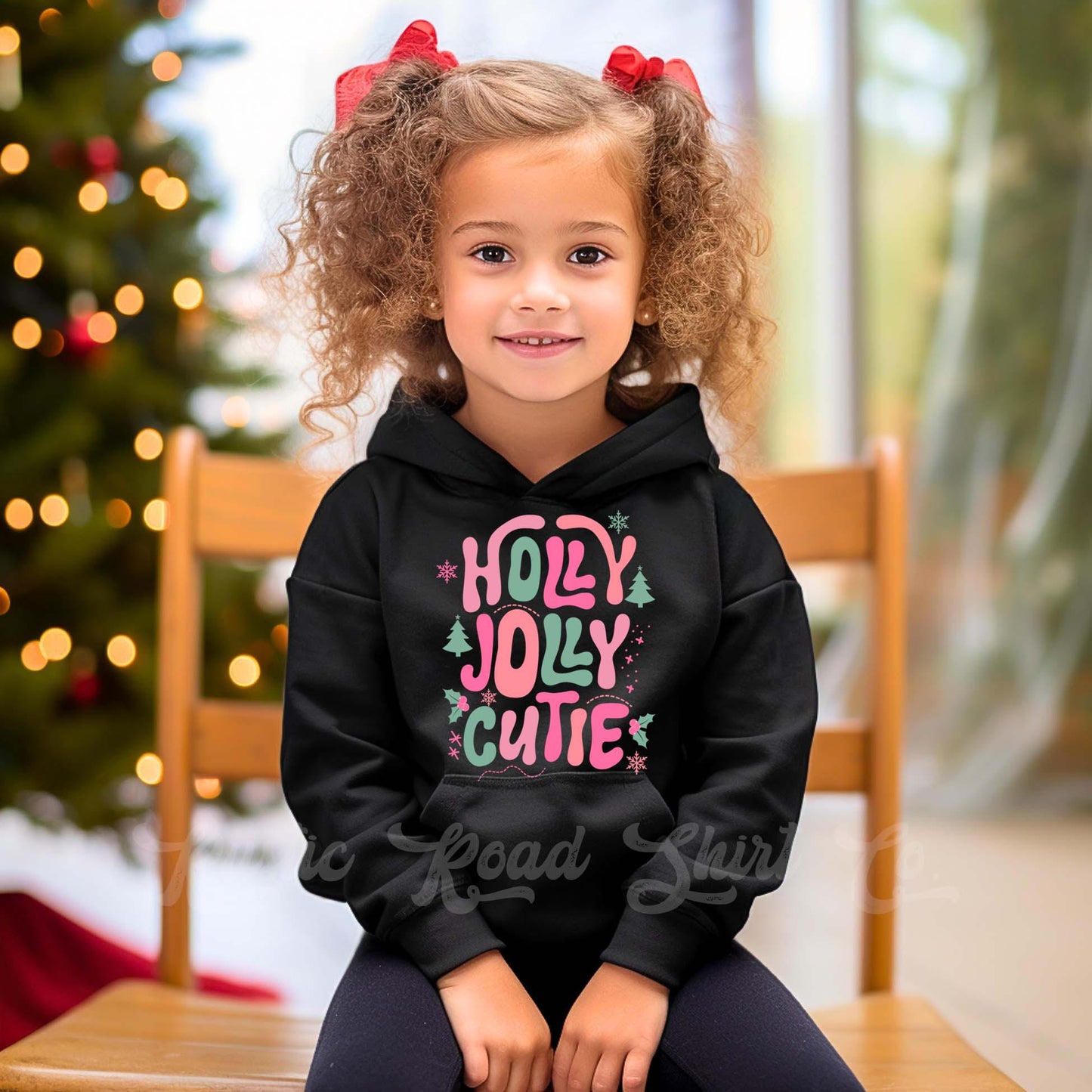 Girls Christmas Sweatshirt, Holly Jolly Shirt, Kids Matching Sweatshirt, Family Christmas Sweatshirt