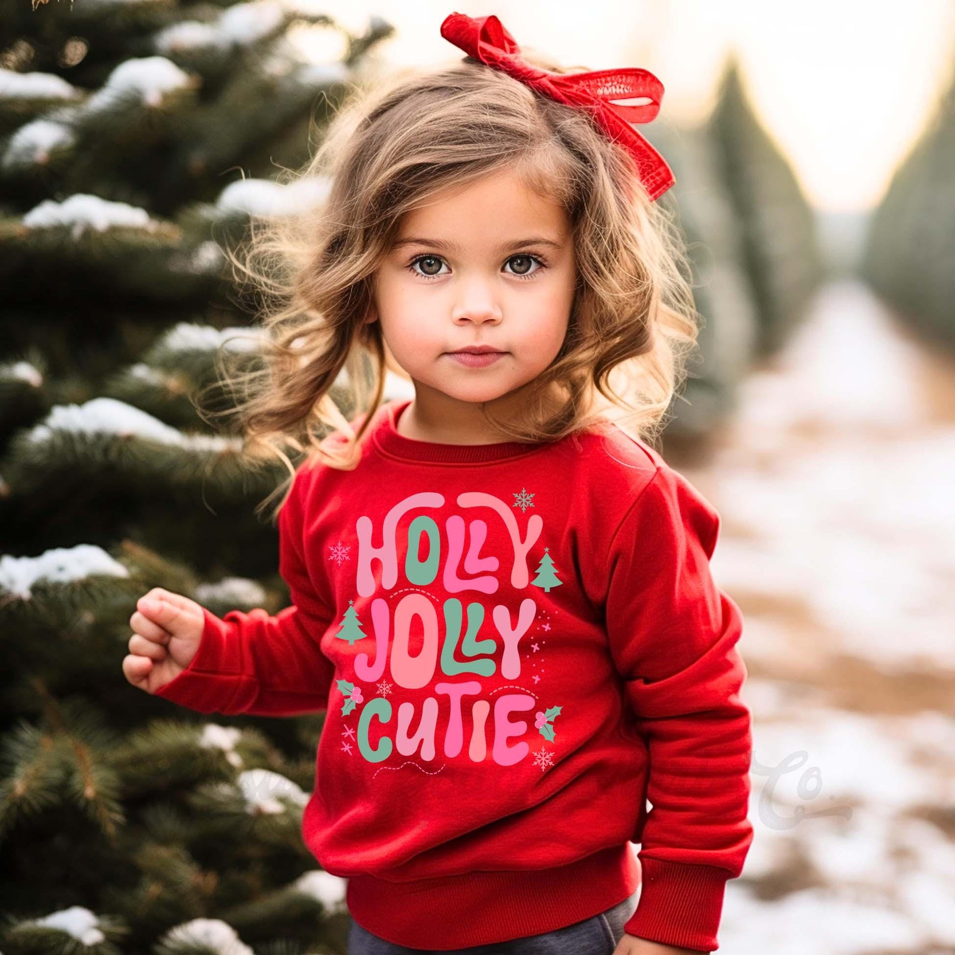 Girls Christmas Sweatshirt, Holly Jolly Shirt, Kids Matching Sweatshirt, Family Christmas Sweatshirt