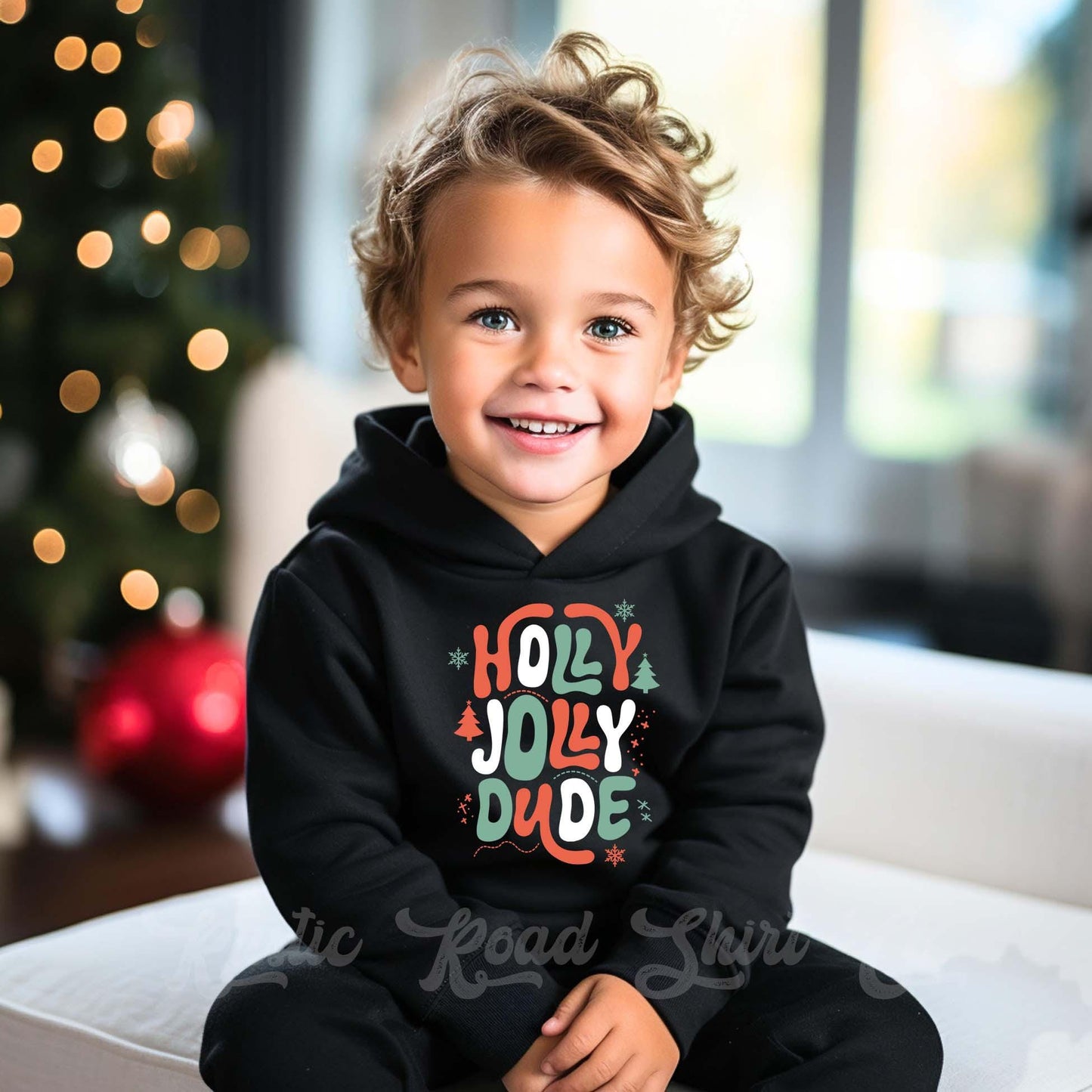 Boys Christmas Sweatshirt, Holly Jolly Shirt