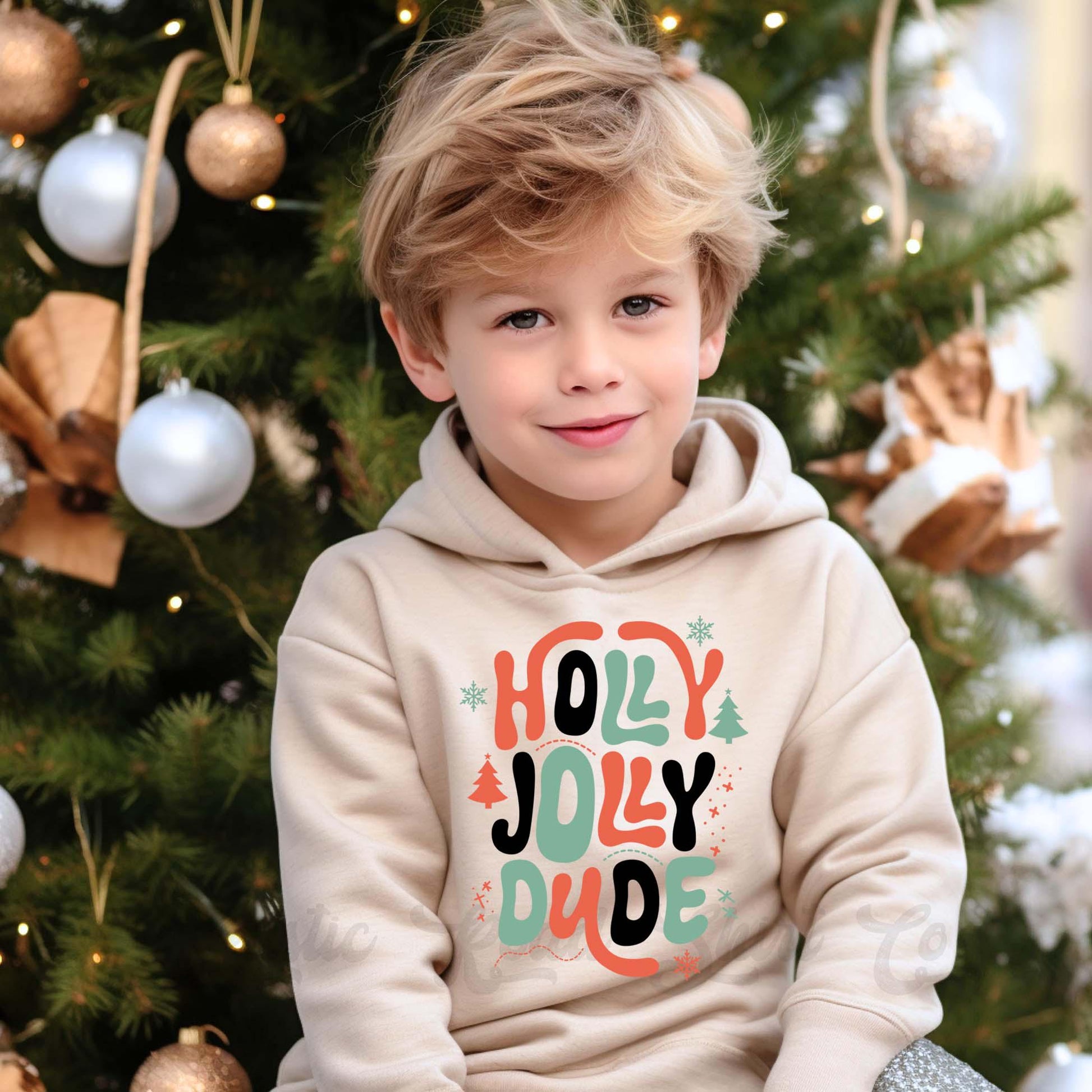 Boys Christmas Sweatshirt, Holly Jolly Shirt, Kids Matching Sweatshirt, Family Christmas Sweatshirt