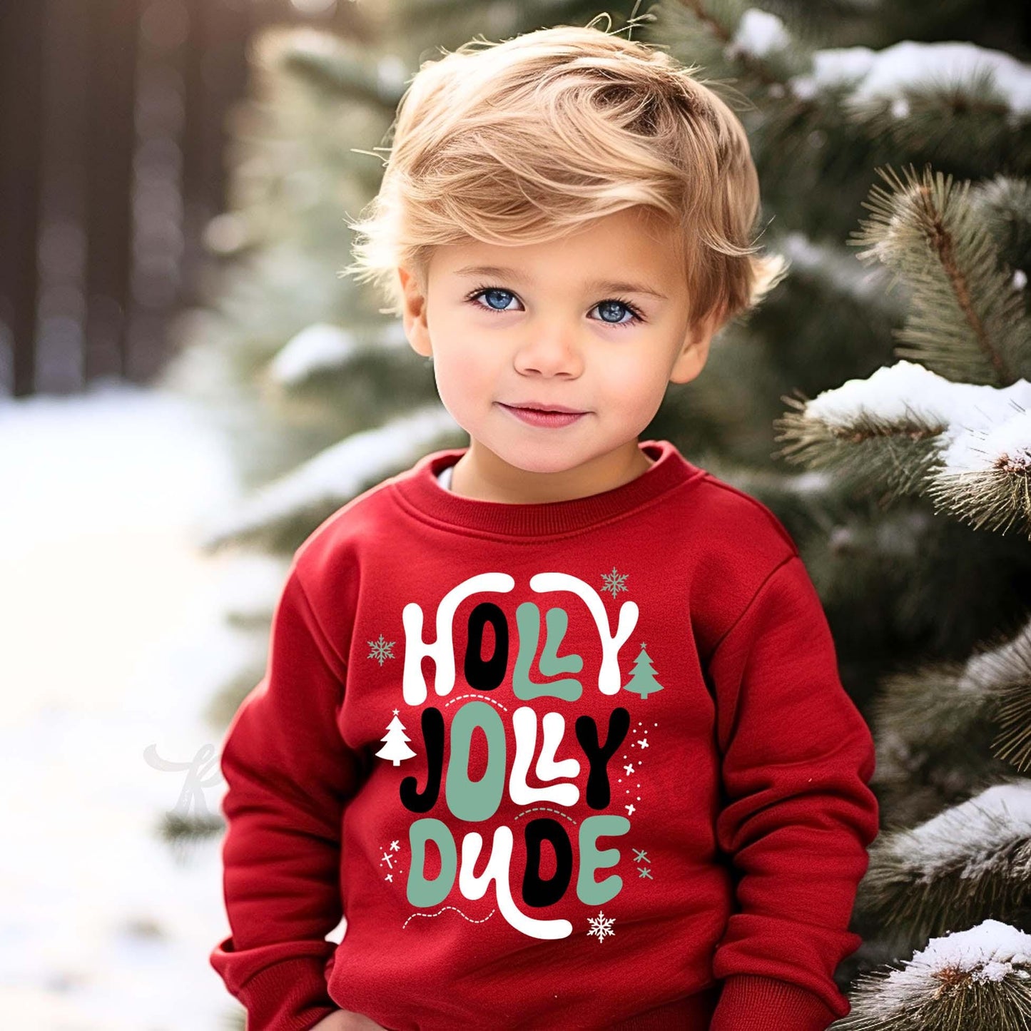 Boys Christmas Sweatshirt, Holly Jolly Shirt, Kids Matching Sweatshirt, Family Christmas Sweatshirt