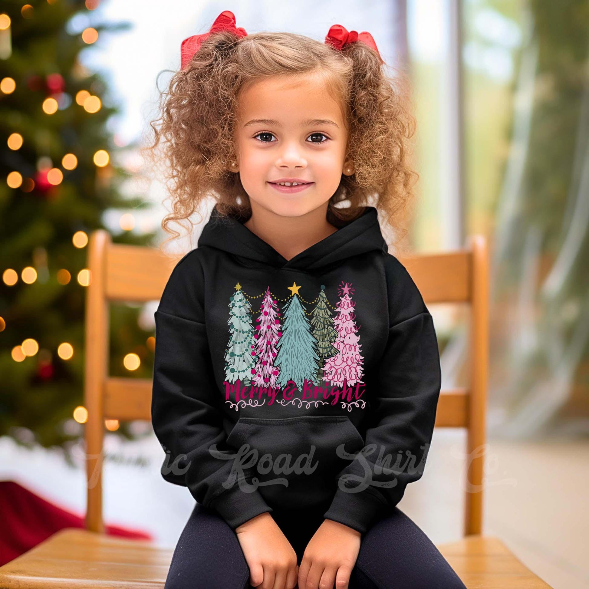 Merry and Bright Sweatshirt, Girls Christmas Sweatshirt, Kids Matching Sweatshirt, Family Christmas Sweatshirt