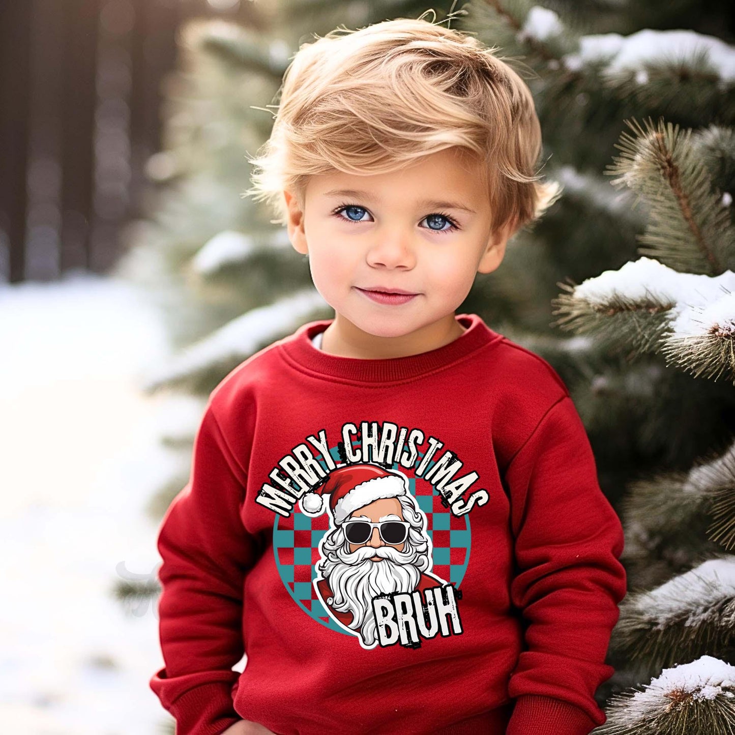 Boys Christmas Sweatshirt, Merry Christmas Bruh, Kids Matching Sweatshirt, Family Christmas Sweatshirt