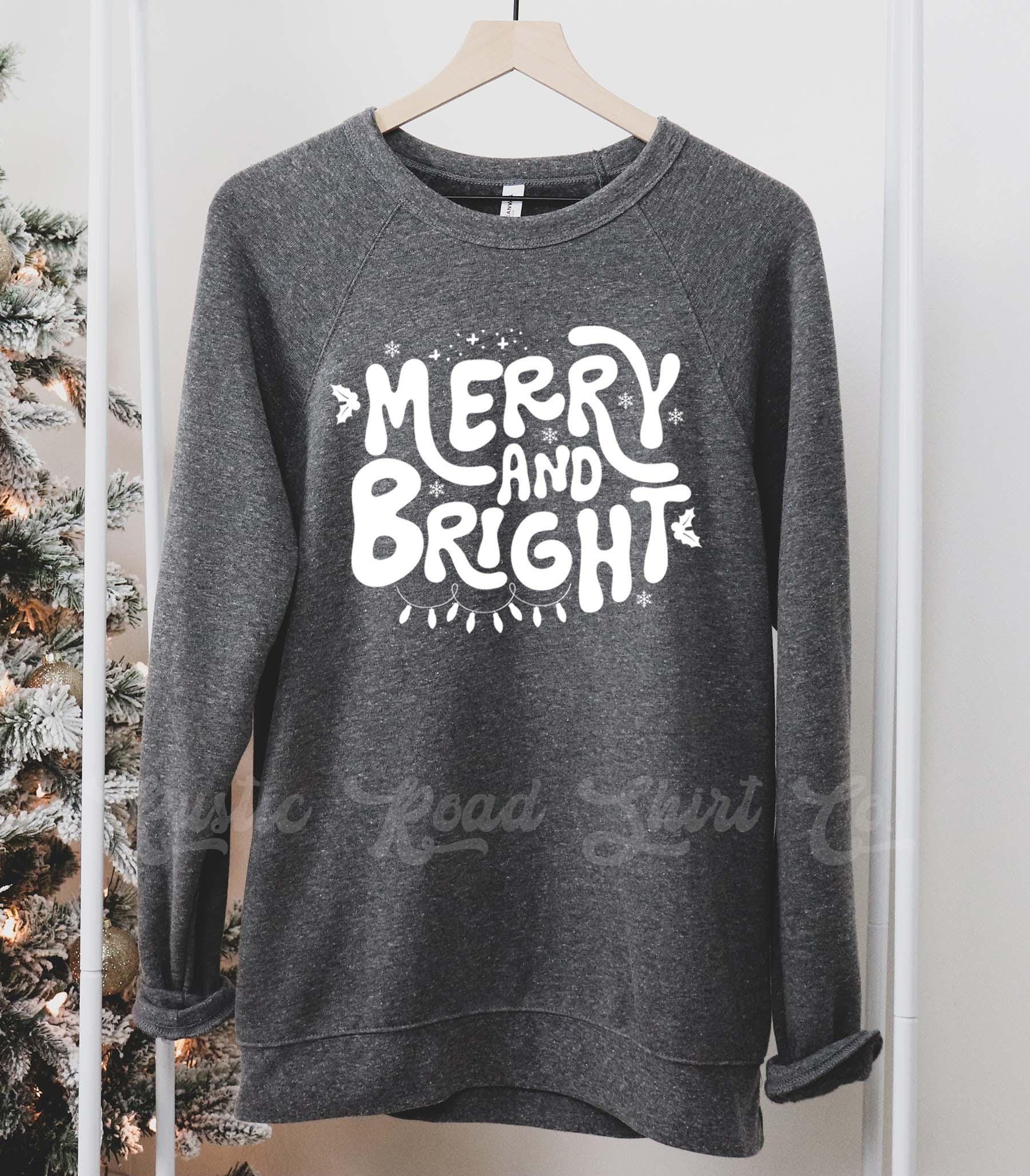 Merry and Bright Sweatshirt, Christmas Sweatshirt, Holiday Sweater, Family Christmas Sweatshirt