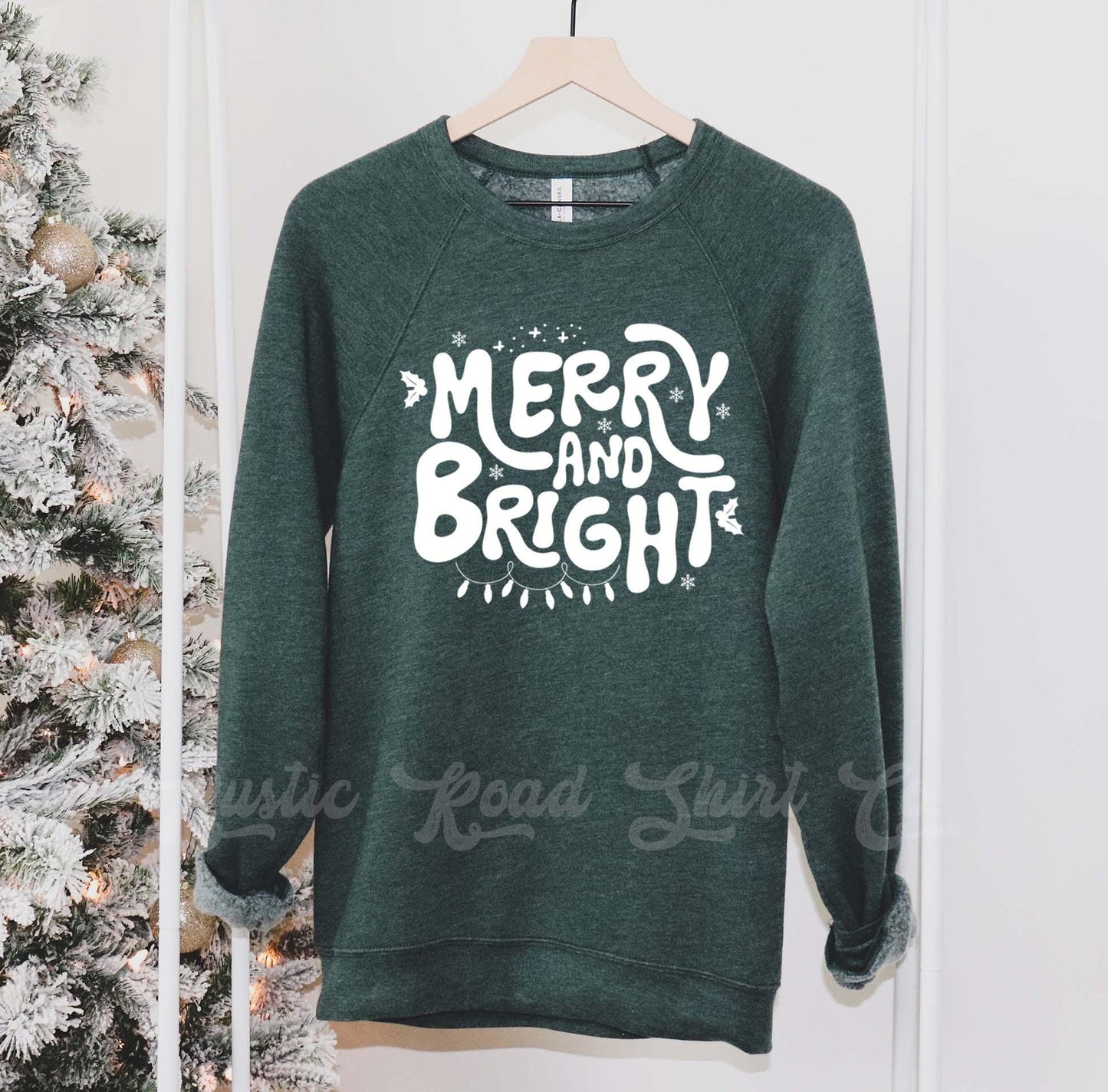 Merry and Bright Sweatshirt, Christmas Sweatshirt, Holiday Sweater, Family Christmas Sweatshirt