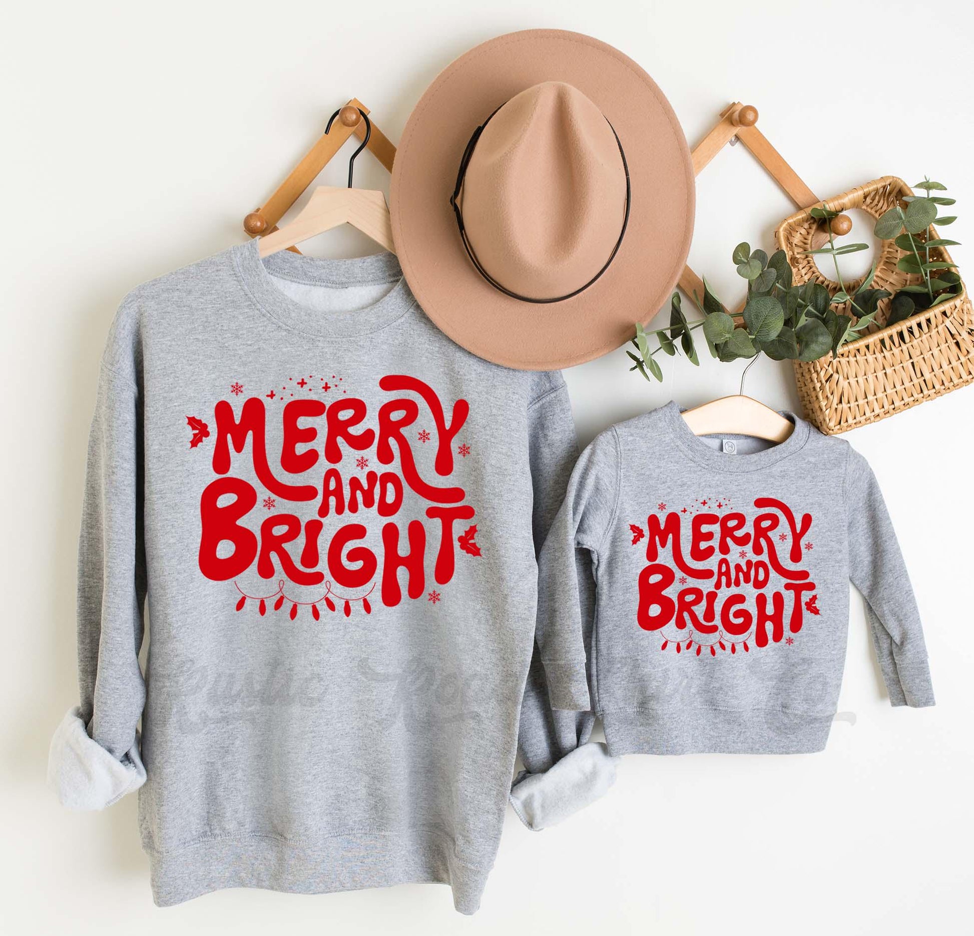 Merry and Bright Sweatshirt, Christmas Sweatshirt, Holiday Sweater, Family Christmas Sweatshirt