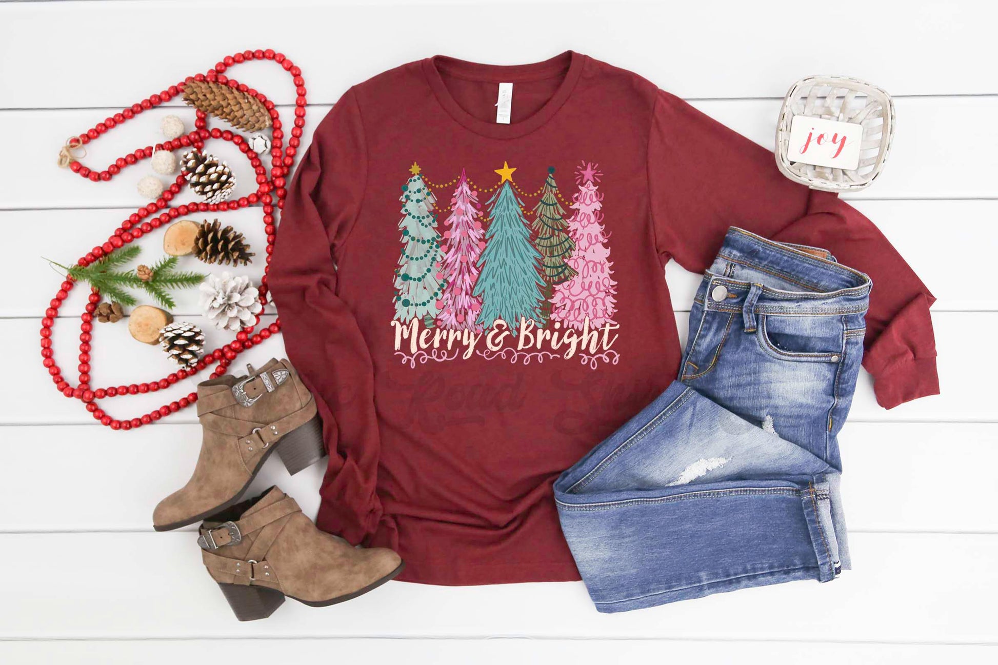Merry and Bright Shirt, Women's Christmas Shirt, Matching Family Christmas Shirts, Holiday Shirts, Christmas Long Sleeve