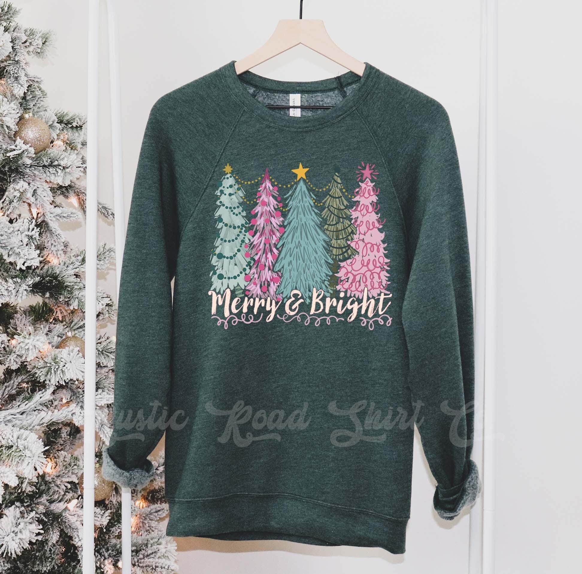 Merry and Bright Sweatshirt, Christmas Sweatshirt, Holiday Sweater, Family Christmas Sweatshirt