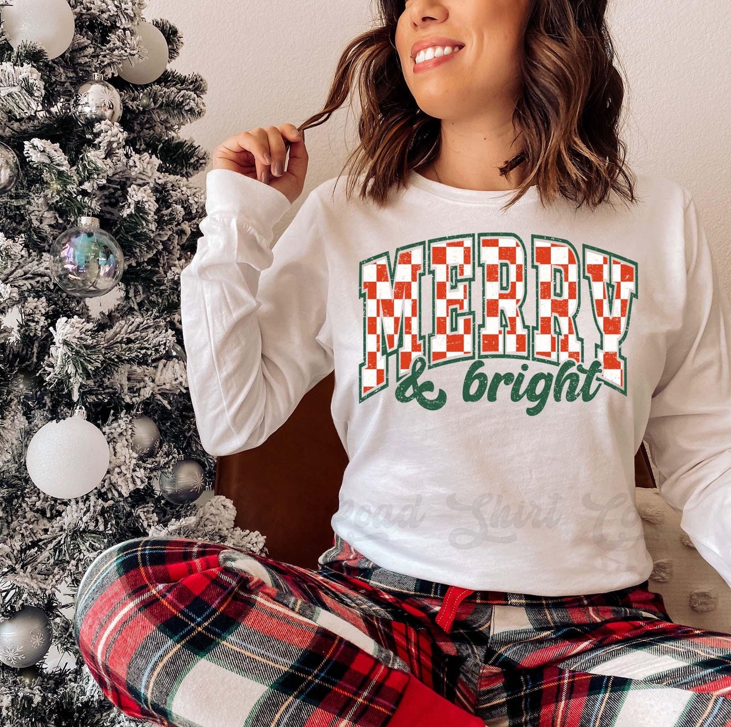 Merry and Bright Shirt, Women's Christmas Shirt, Matching Family Christmas Shirts, Holiday Shirts, Christmas Long Sleeve