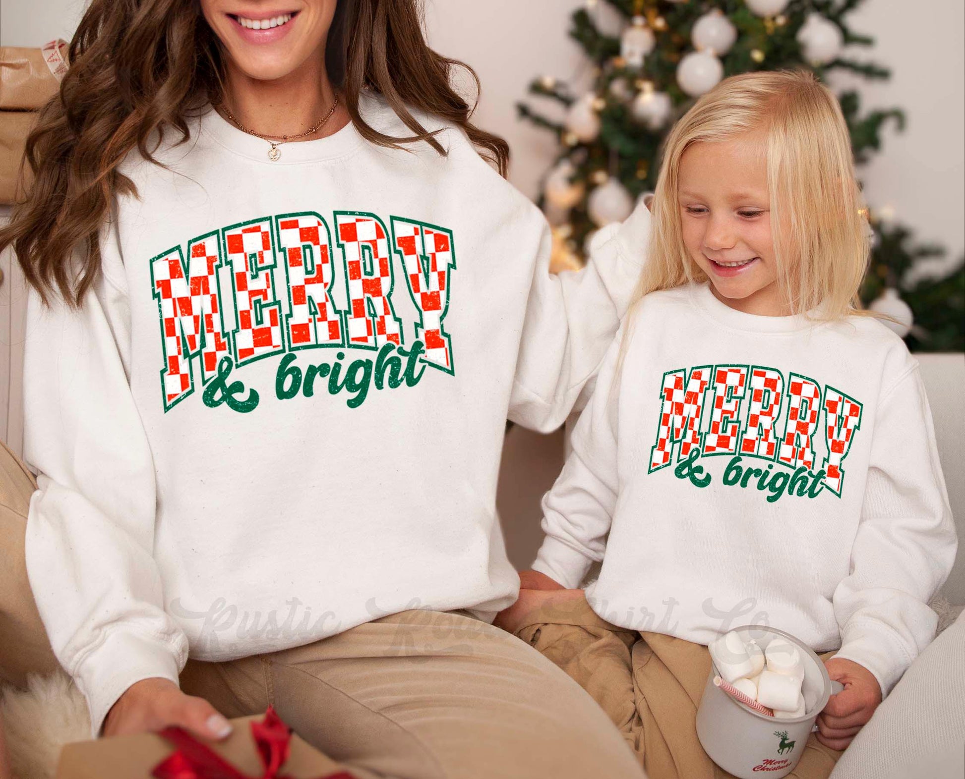 Merry and Bright Sweatshirt, Christmas Sweatshirt, Holiday Sweater, Family Christmas Sweatshirt