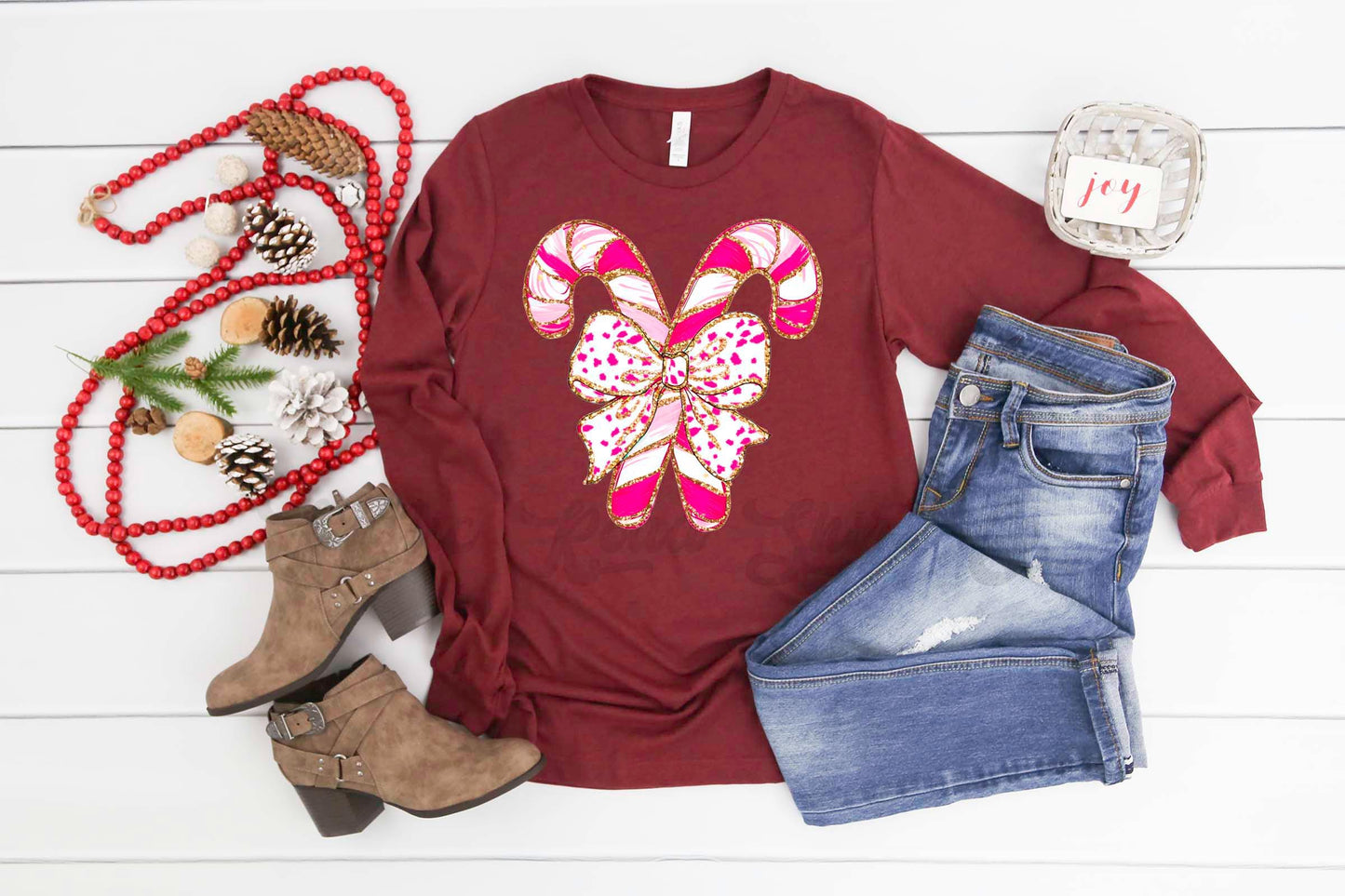 Christmas Long Sleeve Shirt, Coquette Christmas T-shirt, Matching Christmas Shirts, Family Christmas Shirts,