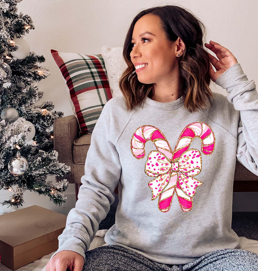 Coquette Christmas Sweatshirt, Glitter Christmas, Holiday Sweater, Family Christmas Sweatshirt