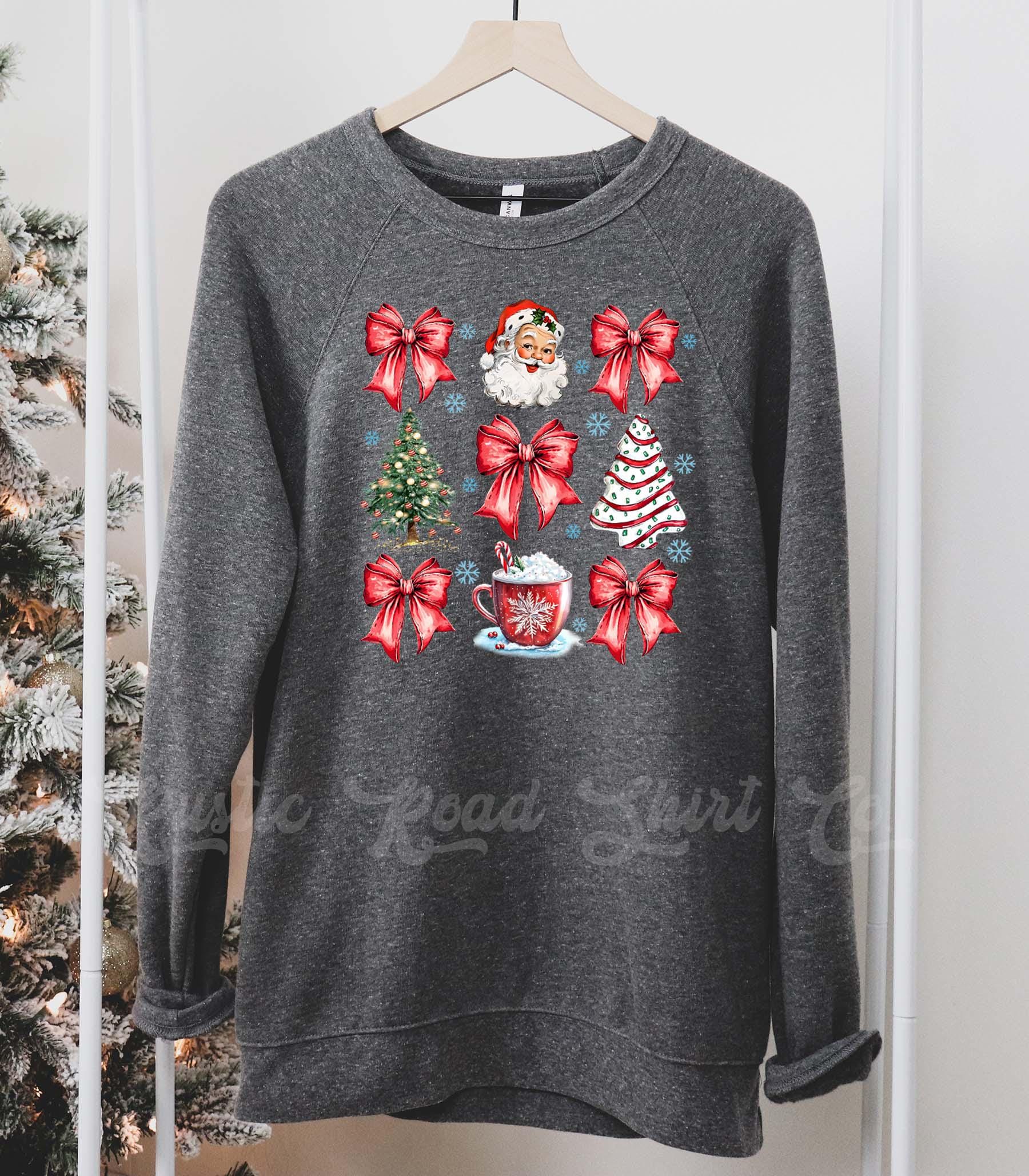 Coquette Christmas Sweatshirt, Glitter Christmas, Holiday Sweater, Family Christmas Sweatshirt