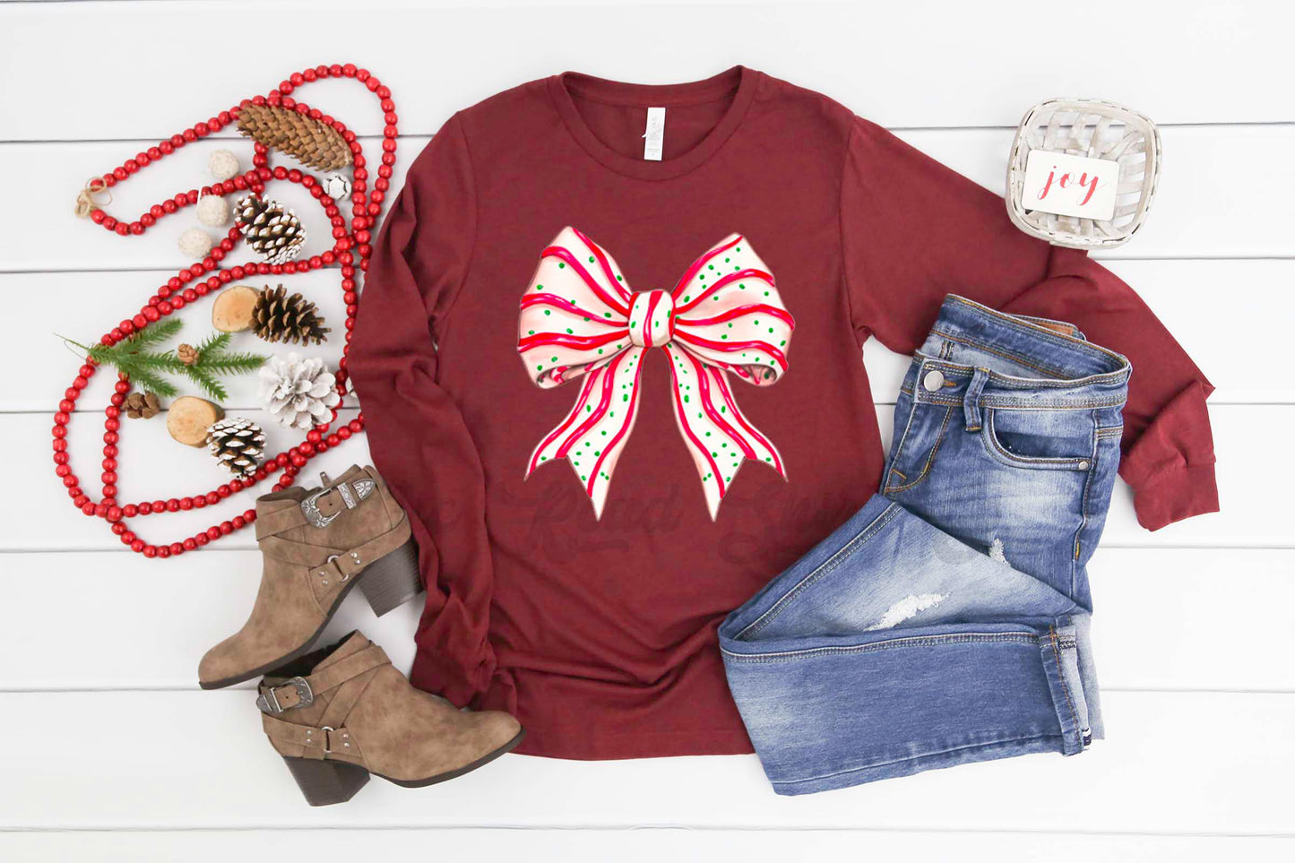 Christmas Long Sleeve Shirt, Coquette Christmas T-shirt, Matching Christmas Shirts, Family Christmas Shirts,