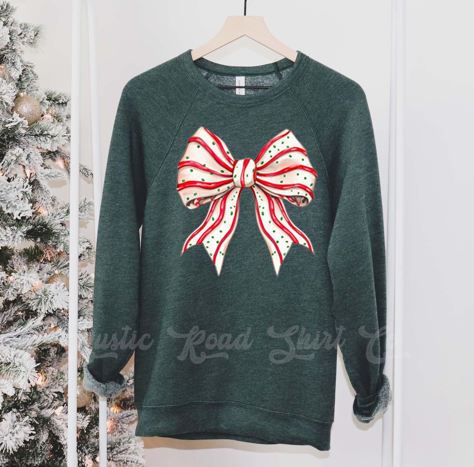 Coquette Christmas Sweatshirt, Christmas Bow Sweatshirt, Holiday Sweater, Family Christmas Sweatshirt